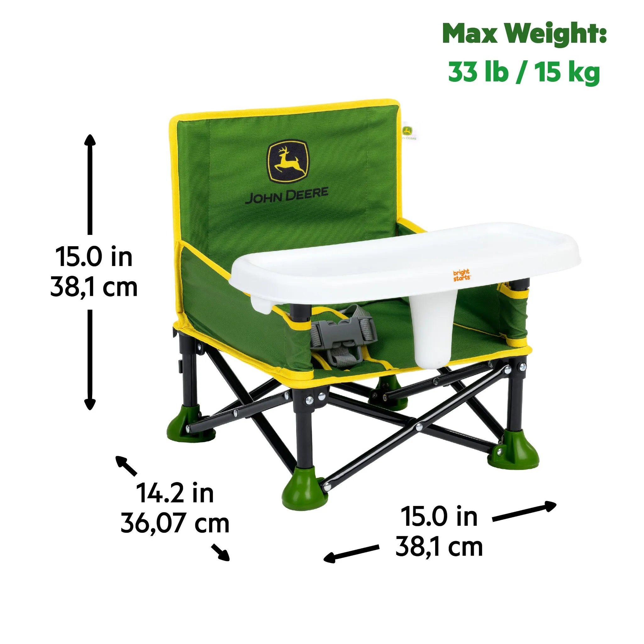 John Deere Pop N' Sit Portable Booster Seat - Green - Image 7