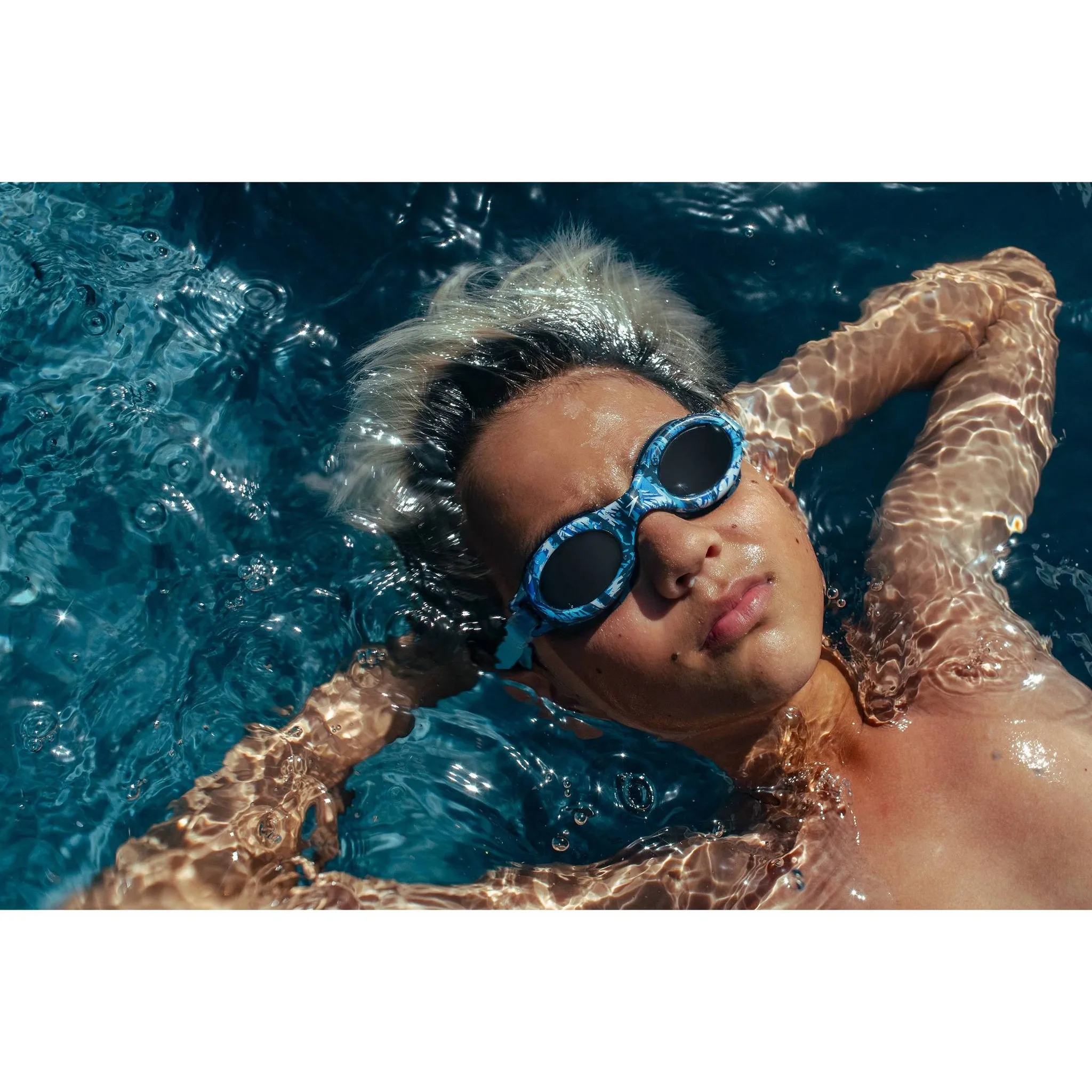 Junior Glide Print Swim Goggles - Navy/Blue - Image 5