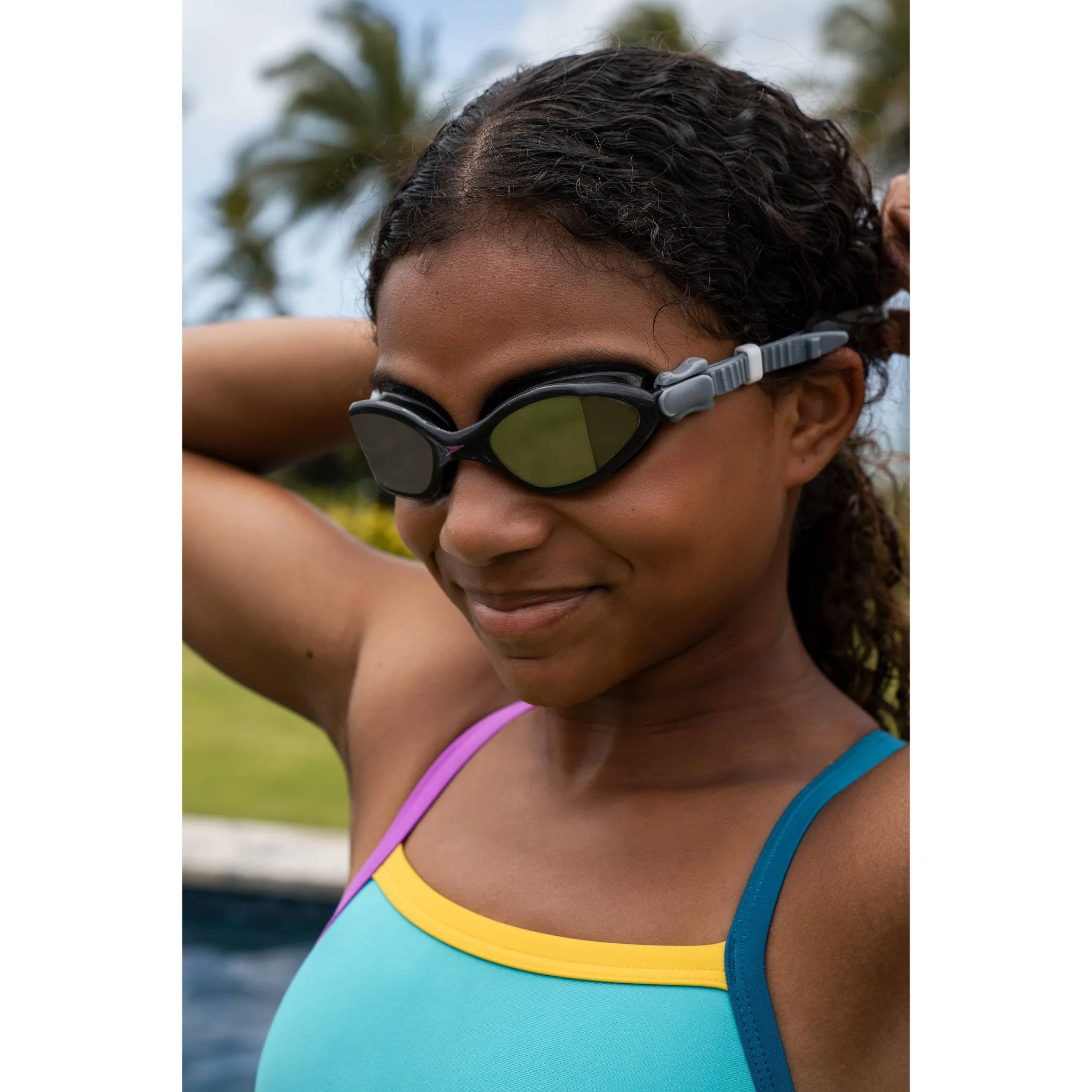 Junior Mirrored Swim Goggles - Black/Gray - Image 4
