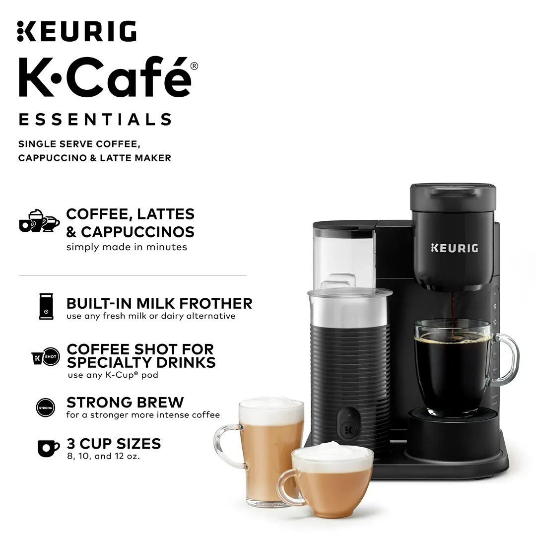 K-Café Essentials Single Serve K-Cup Pod Coffee Maker - Black - Image 5