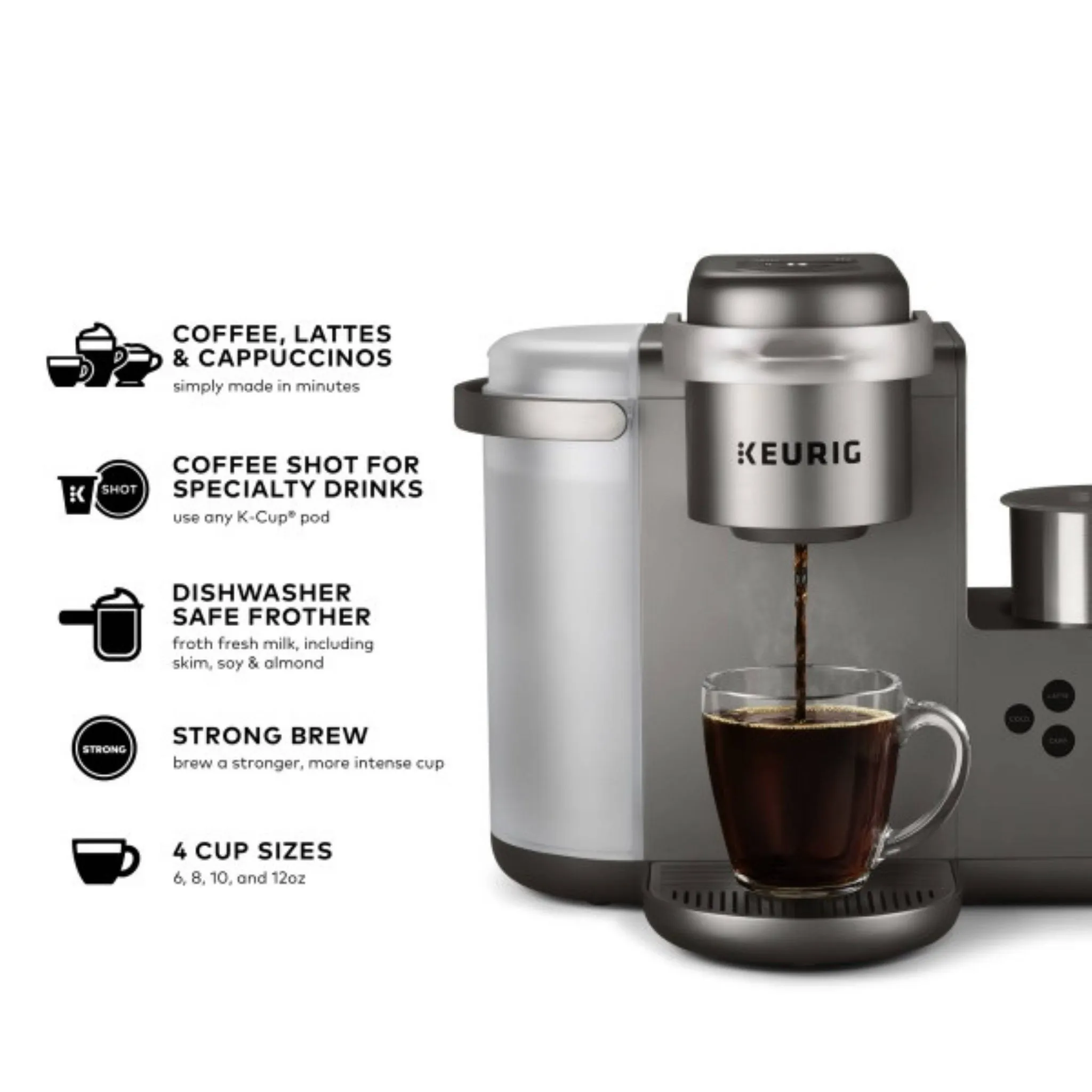 K-Cafe Special Edition Single-Serve K-Cup Pod Coffee, Latte and Cappuccino Maker - Nickel - Image 2