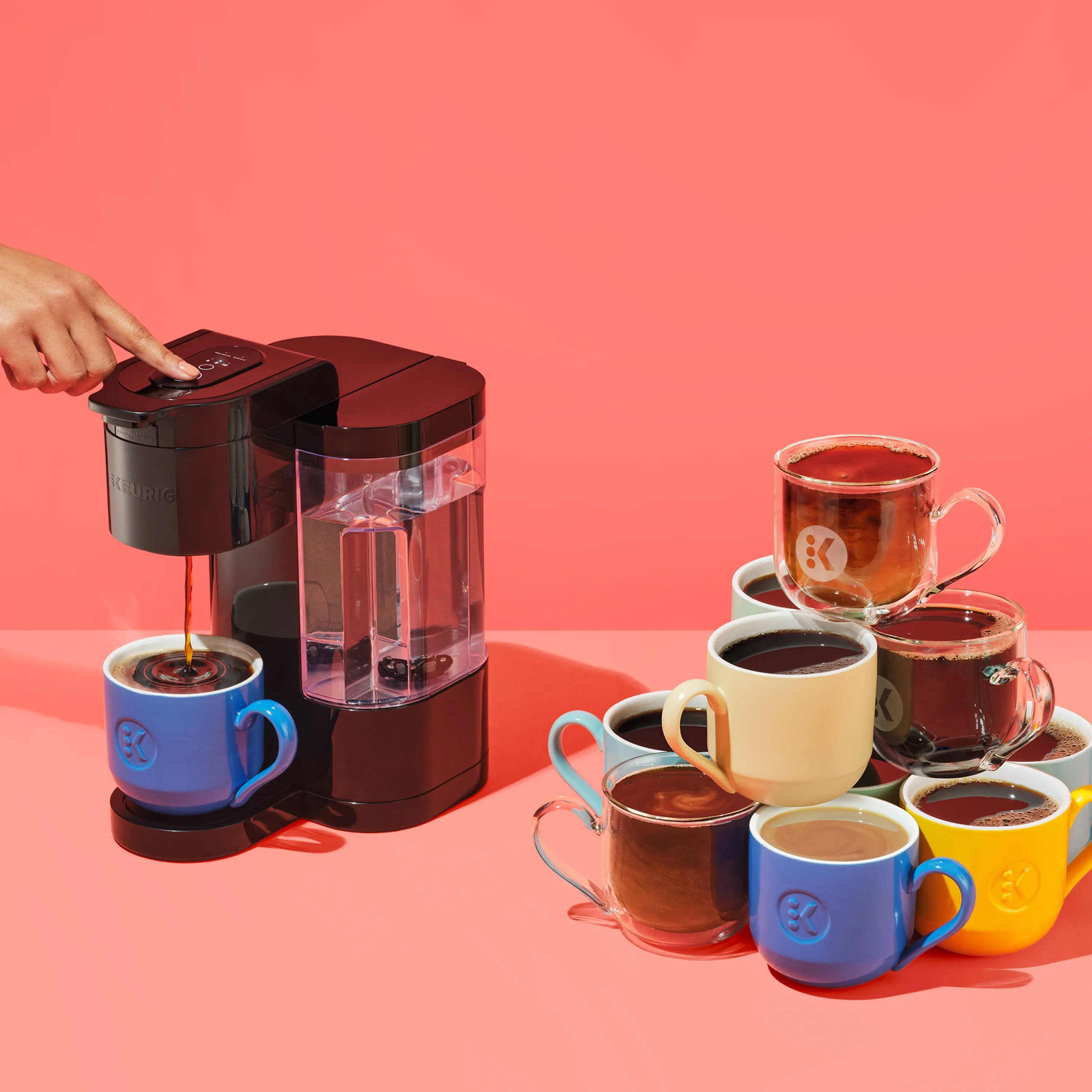 K-Express Essentials Red Single-Serve K-Cup Pod Coffee Maker - Red - Image 11