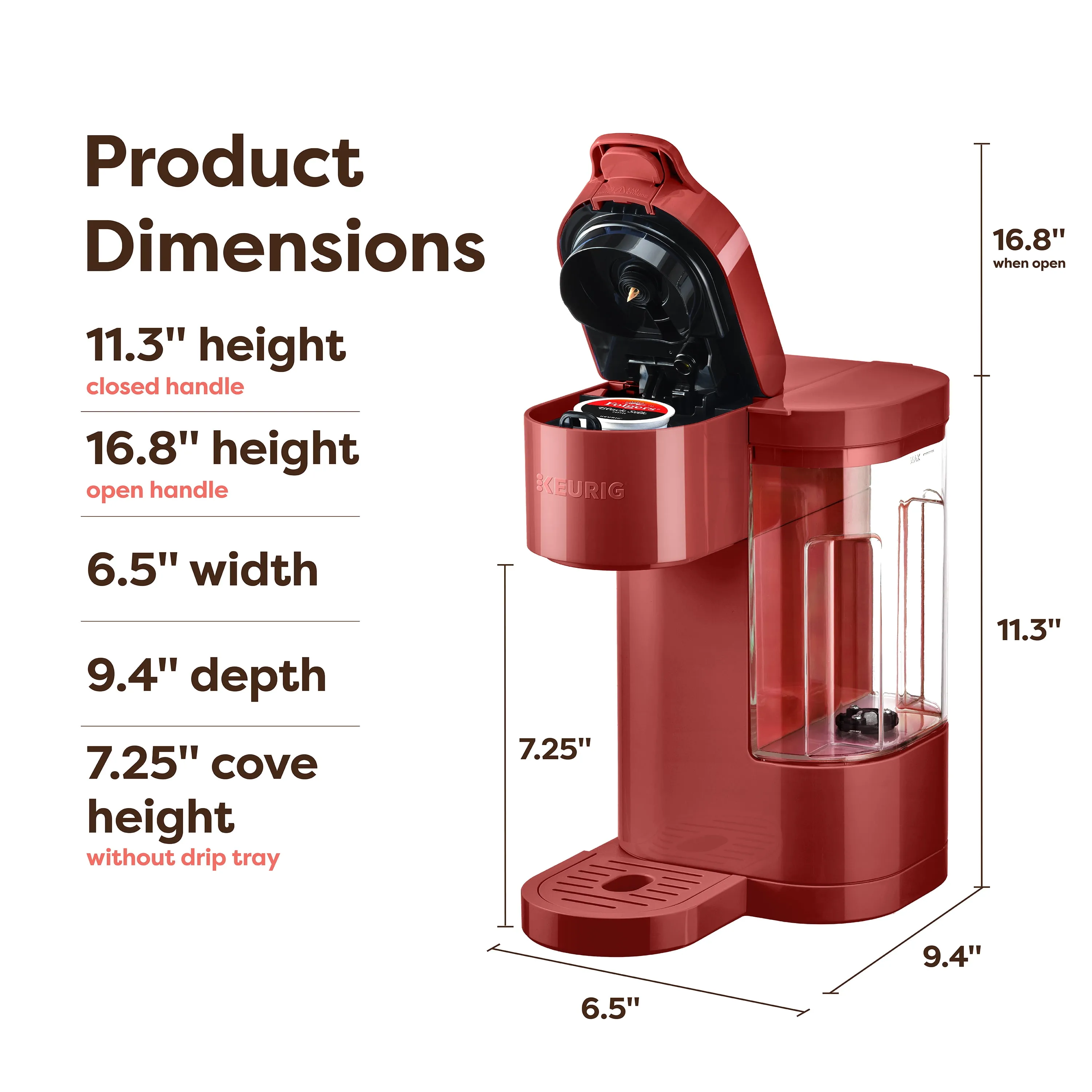 K-Express Essentials Red Single-Serve K-Cup Pod Coffee Maker - Red - Image 6