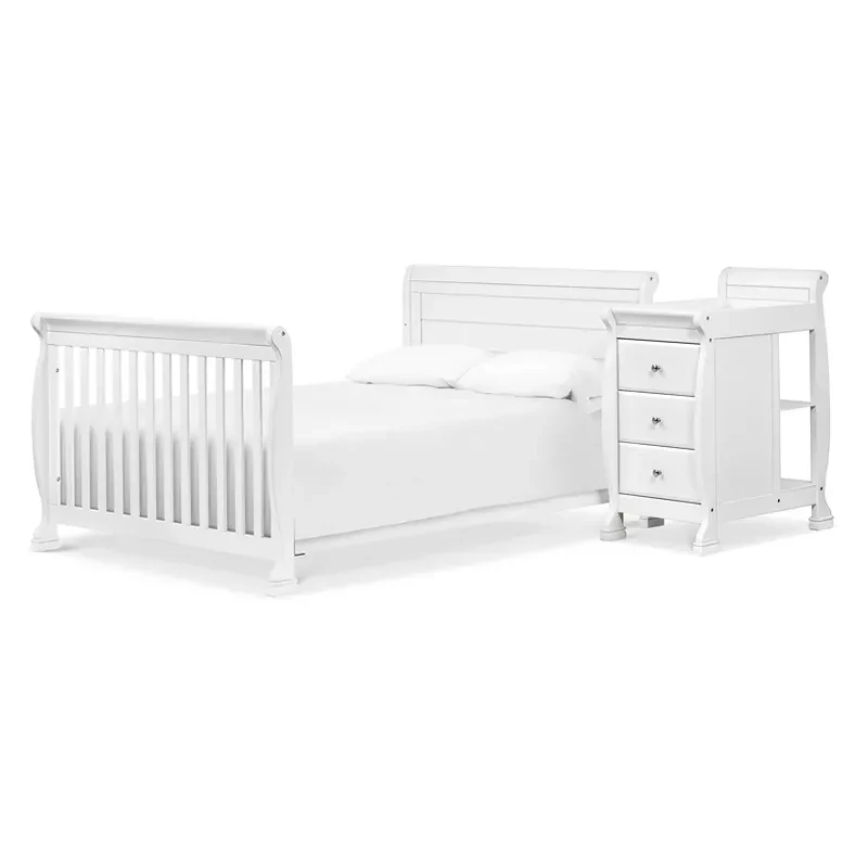 Kalani 4-in-1 Convertible Crib & Changer - White - Image 4