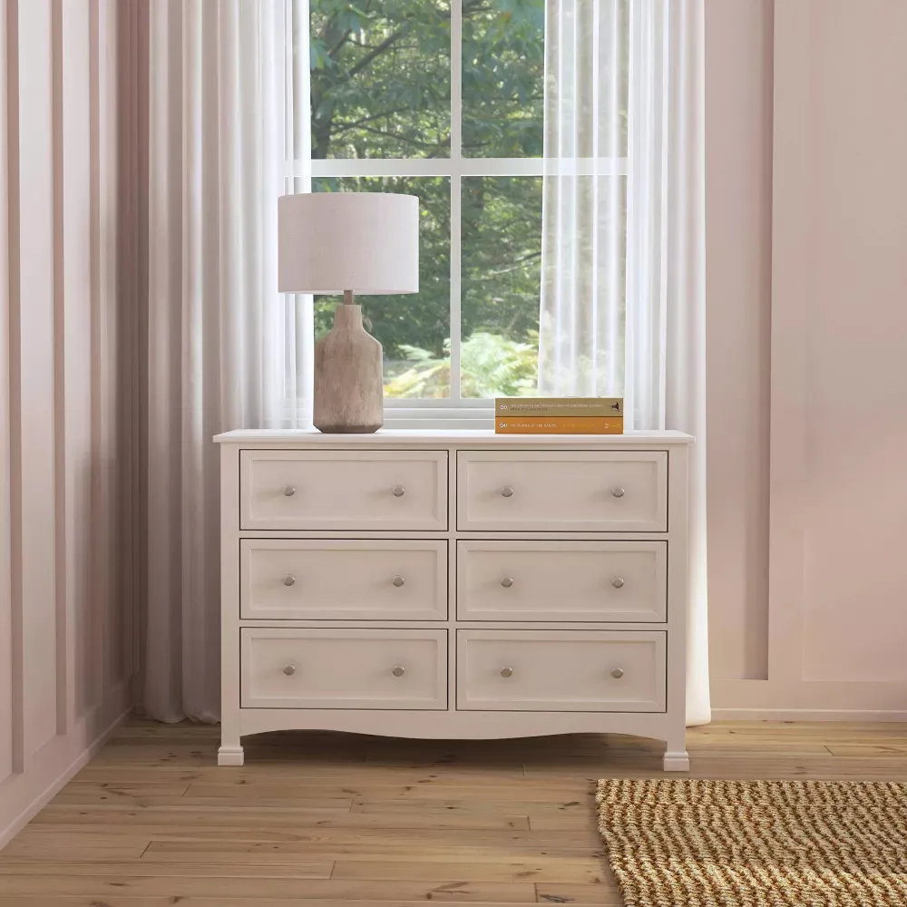 Kalani 6 Drawer Double Wide Dresser - White - Image 3