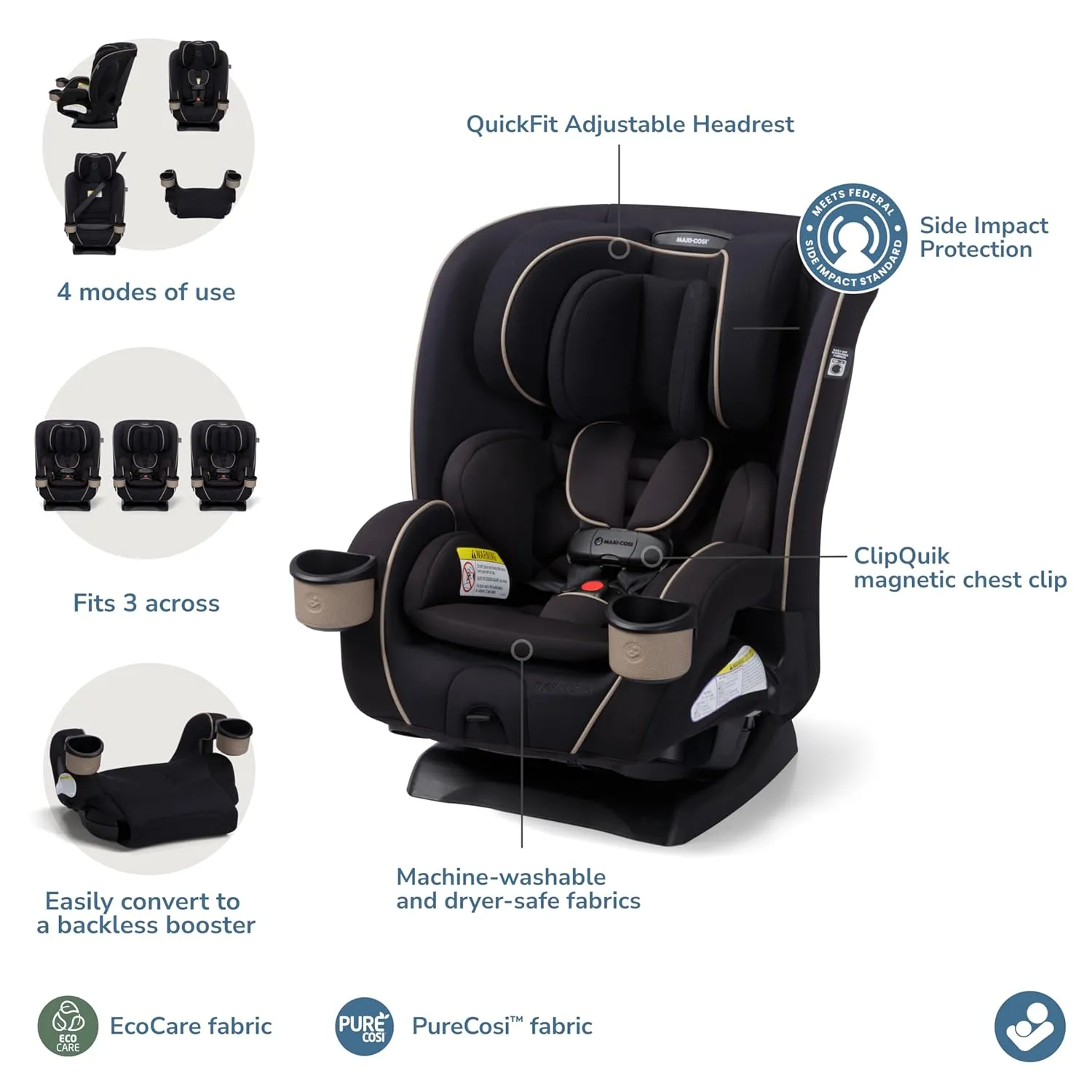 Kani 4-in-1 Convertible Car Seat - Caspian Caviar - Image 4