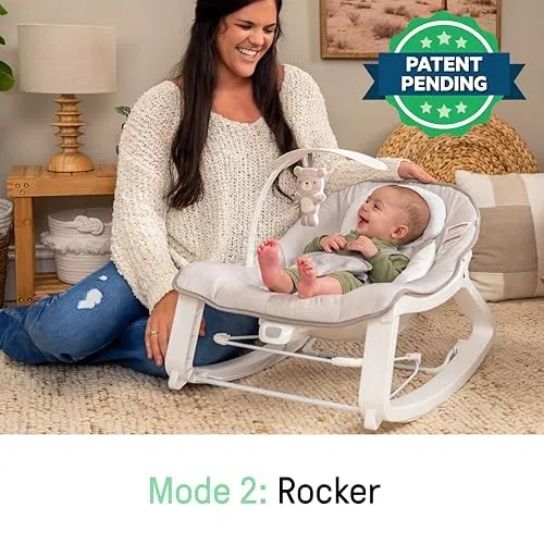 Keep Cozy 3-in-1 Grow with Me Baby Bouncer Rocker & Toddler Seat - Gray - Image 4