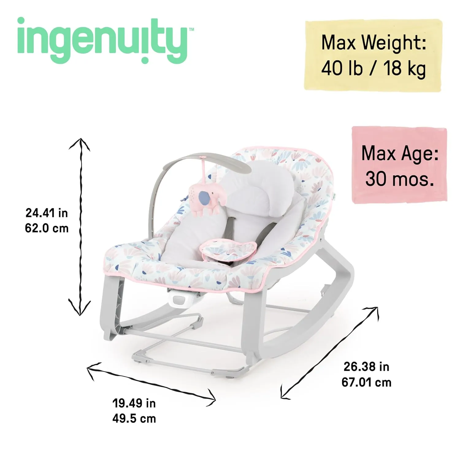 3-in-1 Grow with Me Bounce & Rock Seat - Image 4