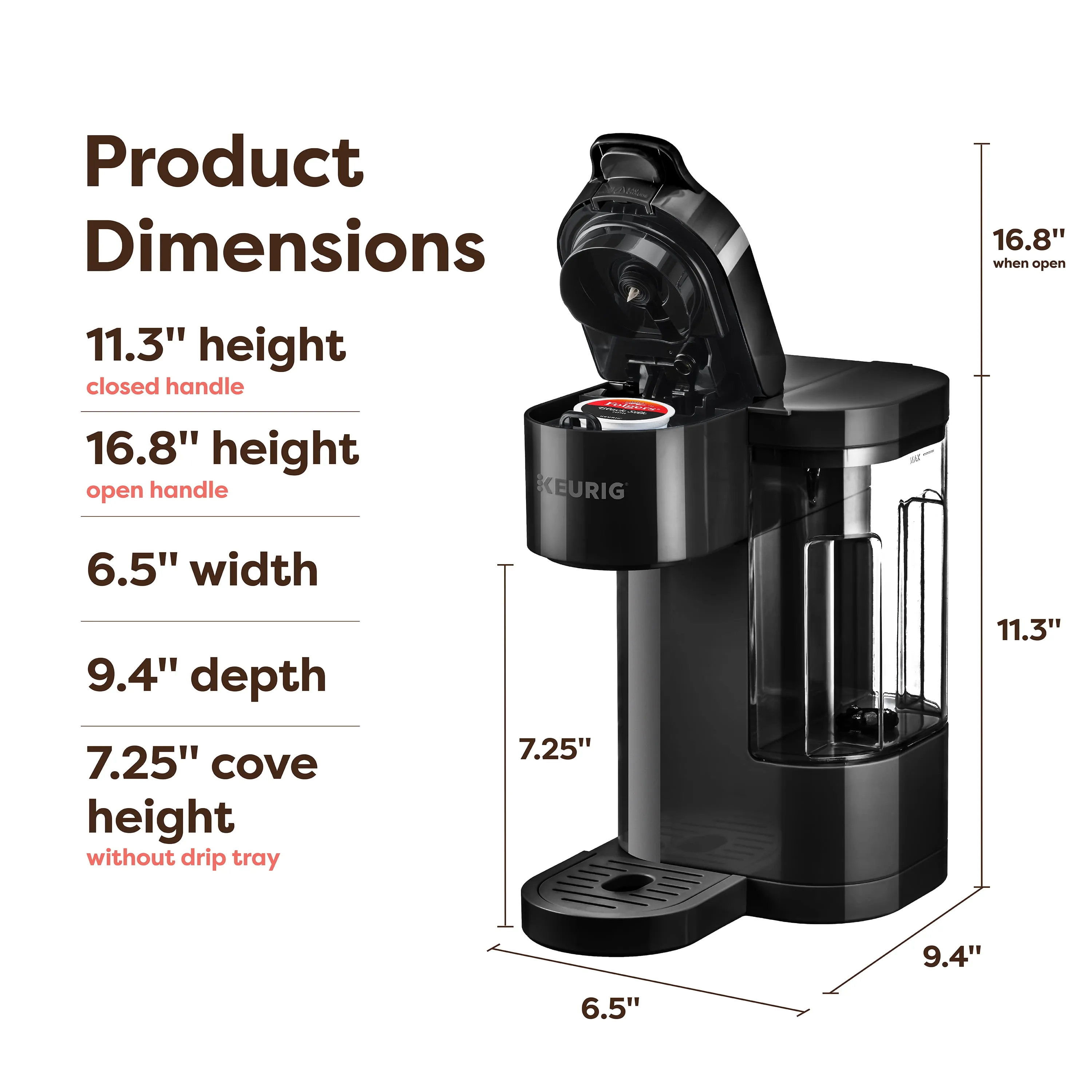 K-Express Essentials Black Single-Serve K-Cup Pod Coffee Maker - Image 12