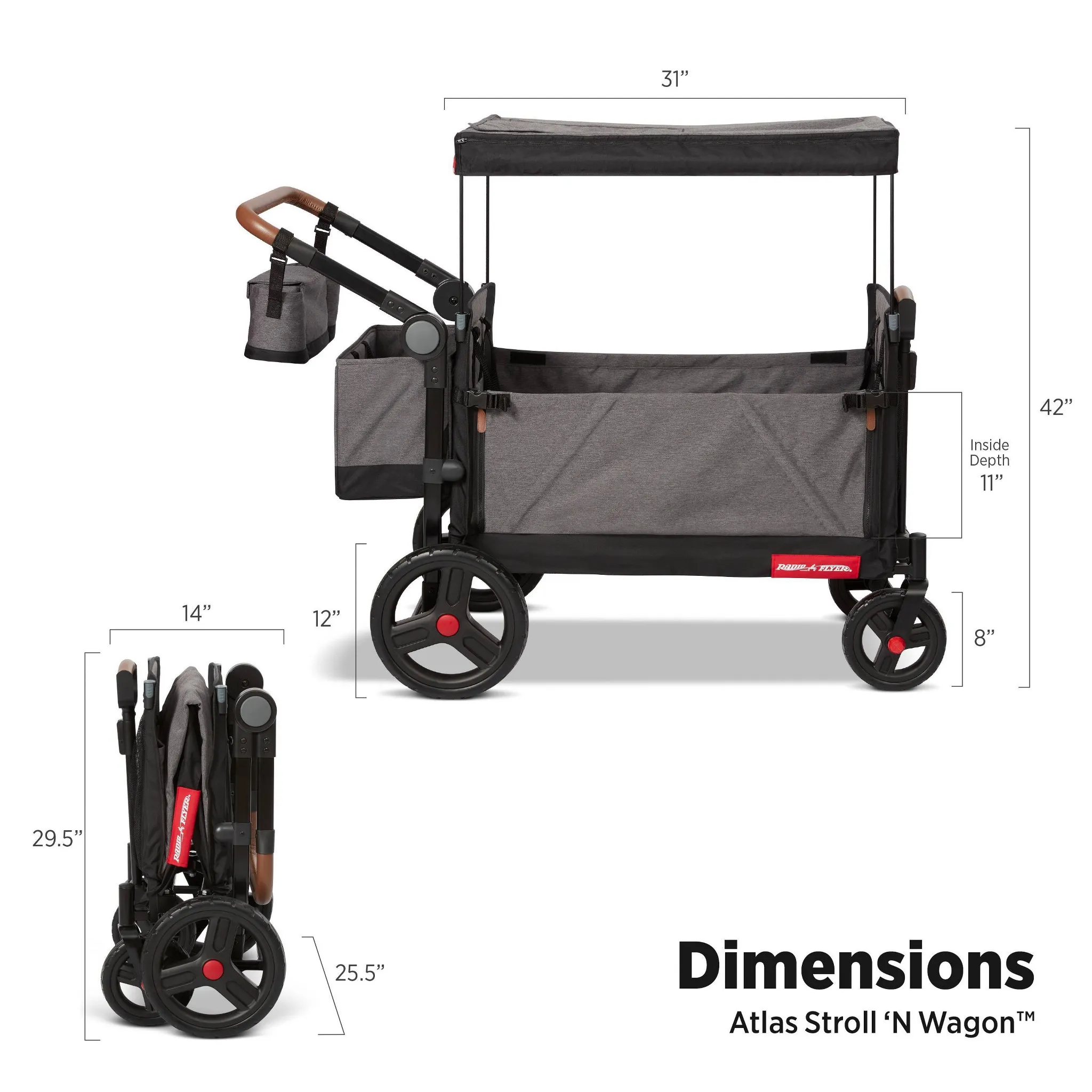 Kid and Cargo Stroller Wagon - Gray - Image 4