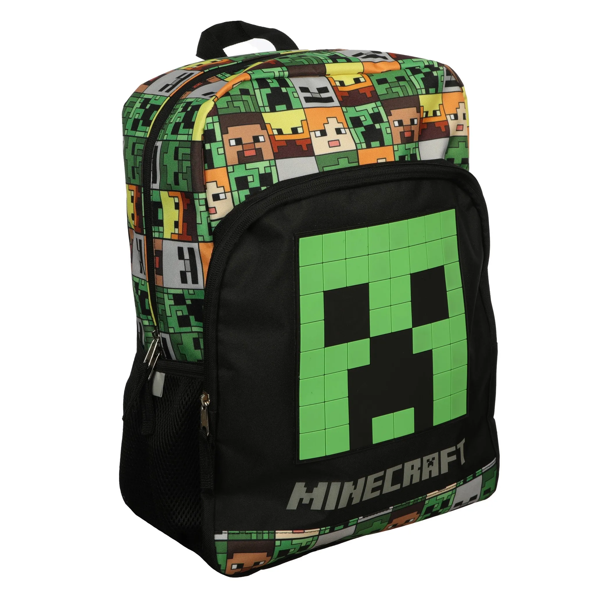 Kids' 16" Minecraft Backpack with Big Face Creeper - Black - Image 2