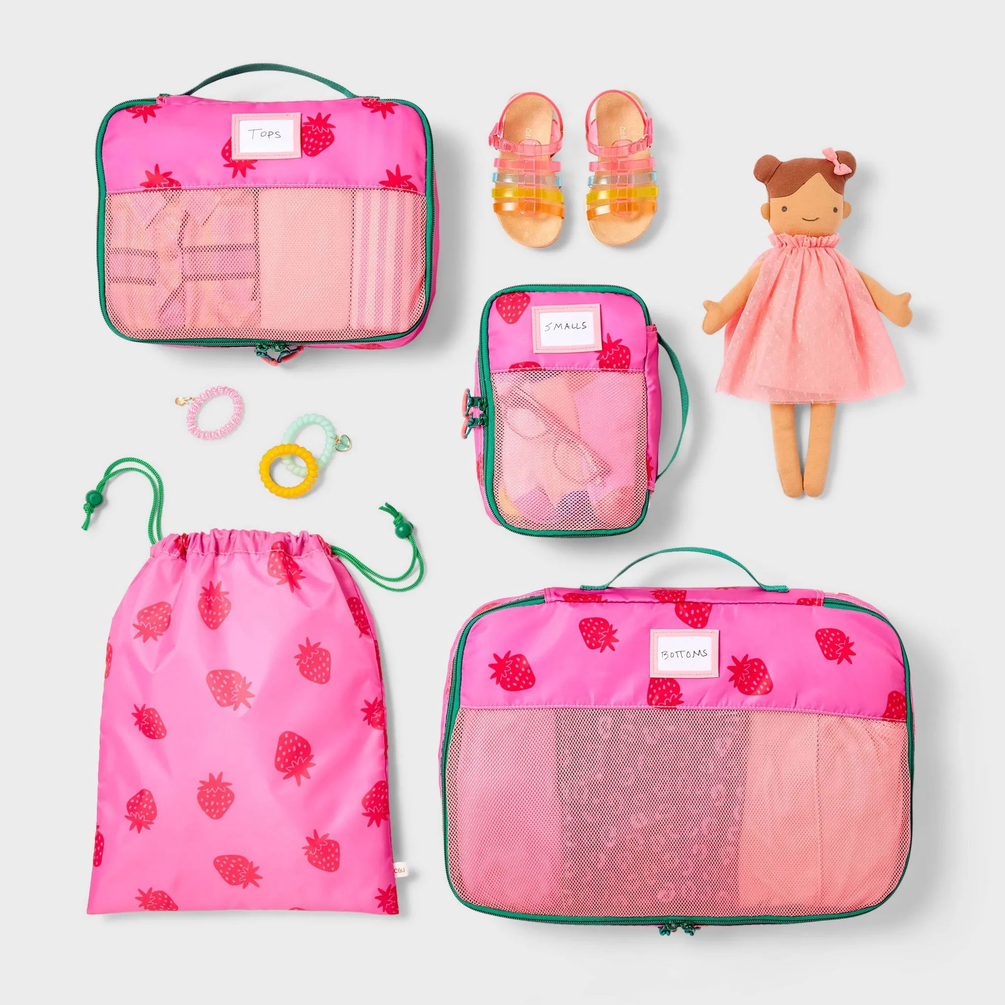 Kids' 4pc Packing Cube Set - Strawberry - Image 2