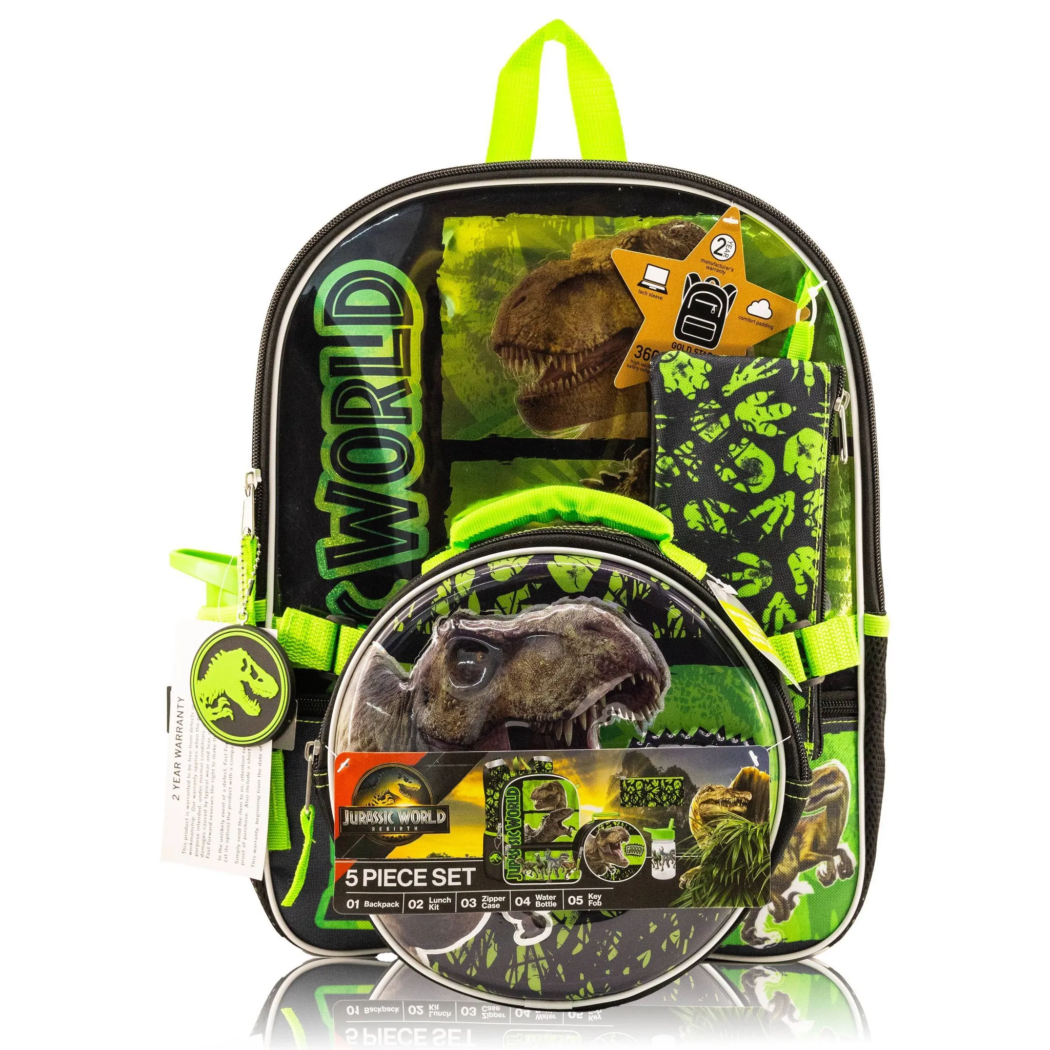 Kids' 5-Piece Lunch Set with Backpack - Black - Image 4