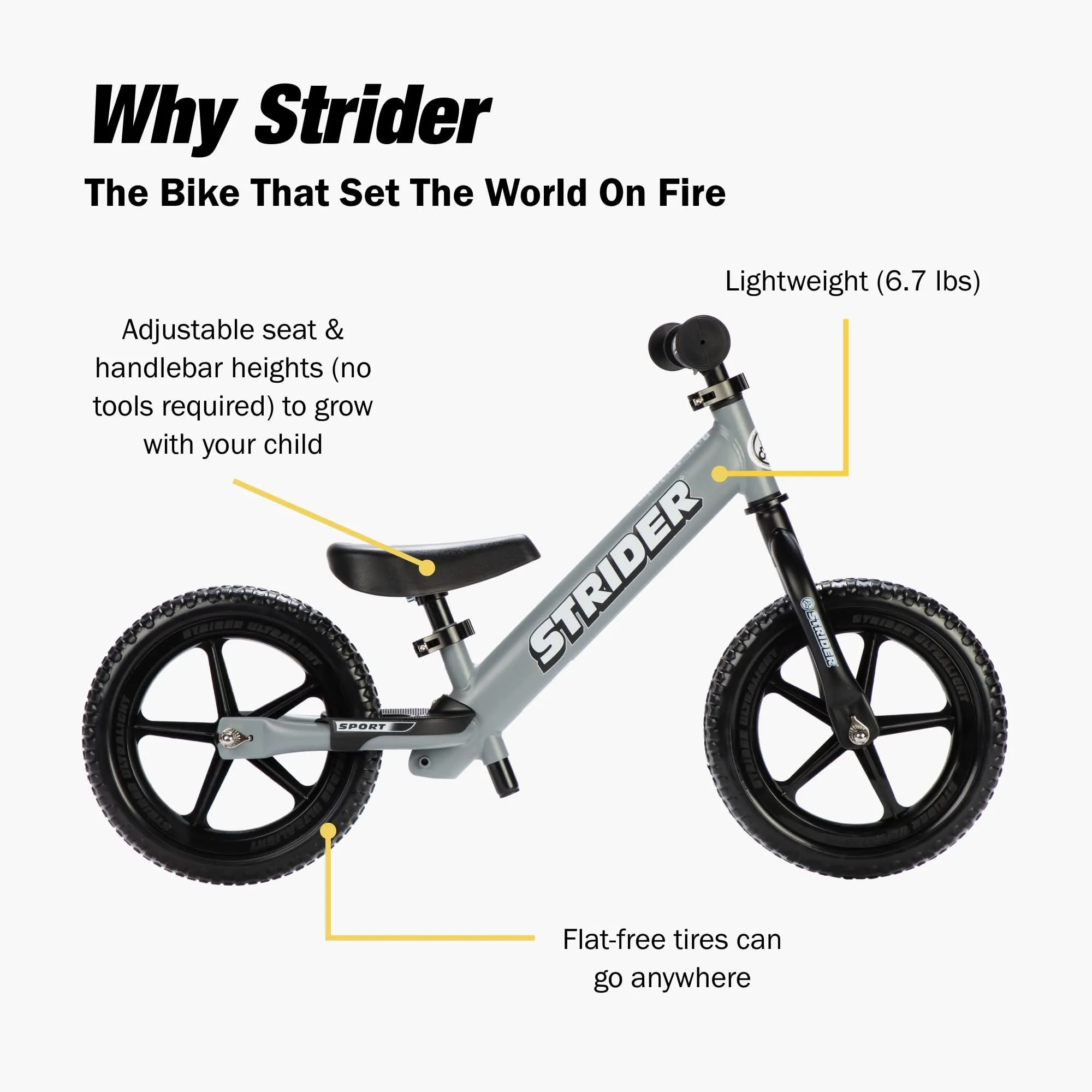 Kids' Balance Bike - Matte Gray - Image 5