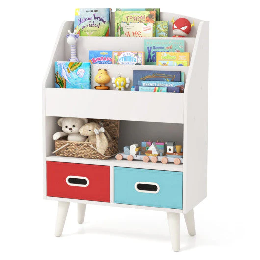 Kids Bookshelf With Open Compartment for Toddlers 3+ Years Old-White - Image 16