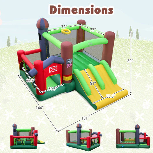 Kids Castle Slide Bouncer With 750W Blower and Dual Slides - Image 4