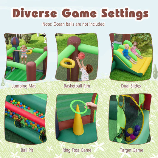 Kids Castle Slide Bouncer With 750W Blower and Dual Slides - Image 7