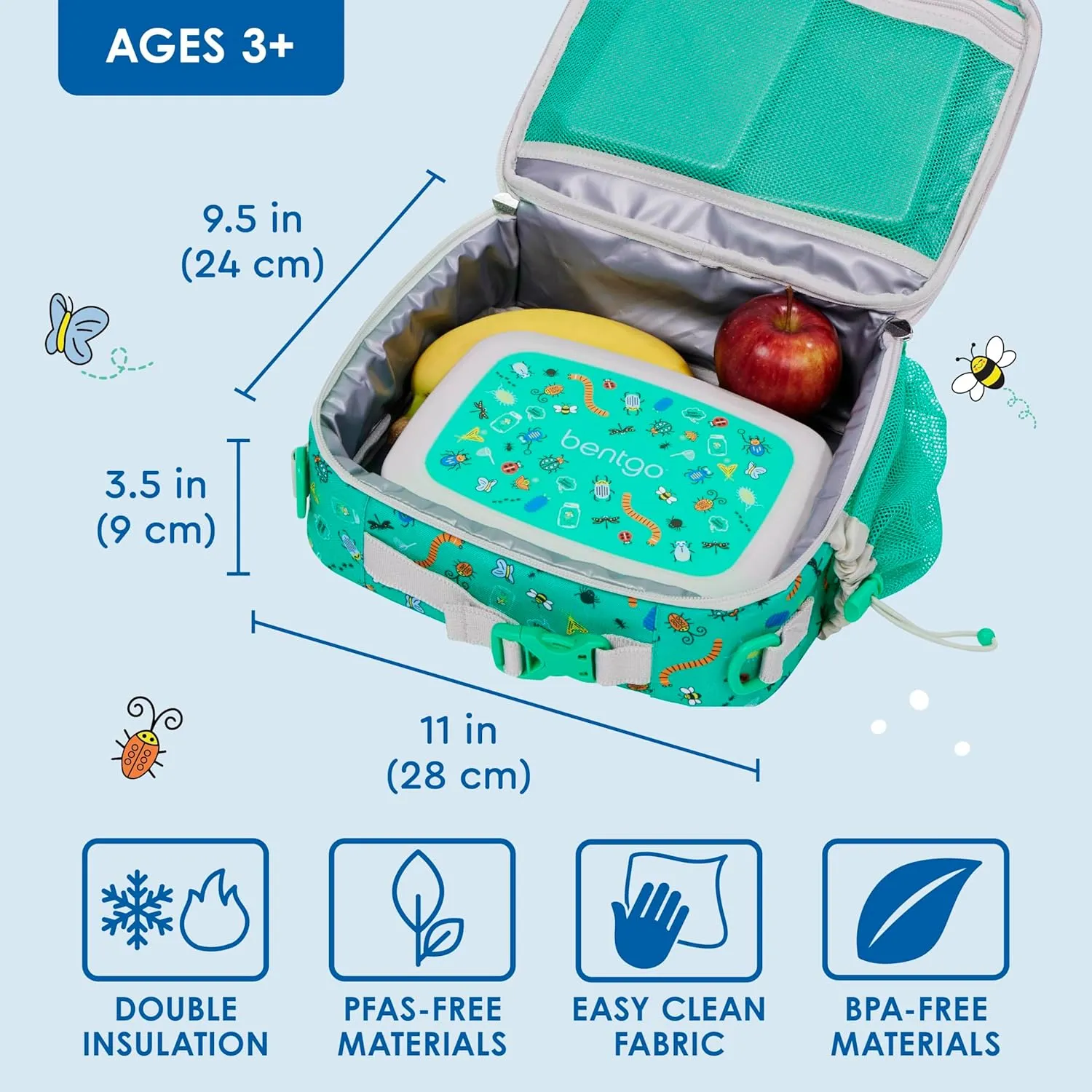Kids Double Insulated Lunch Bag - Bug Buddies - Image 2