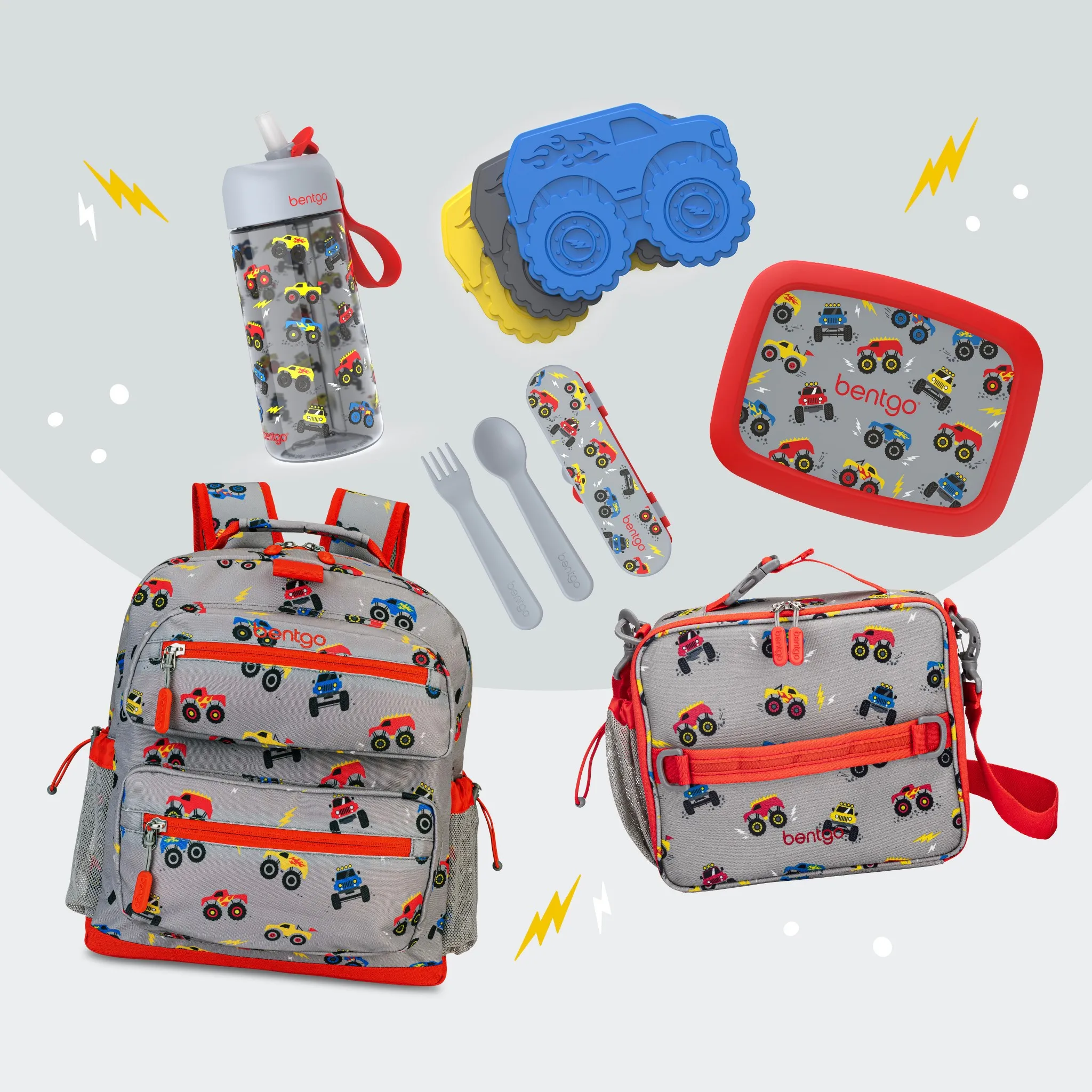 Kids Double Insulated Lunch Bag - Trucks - Image 2
