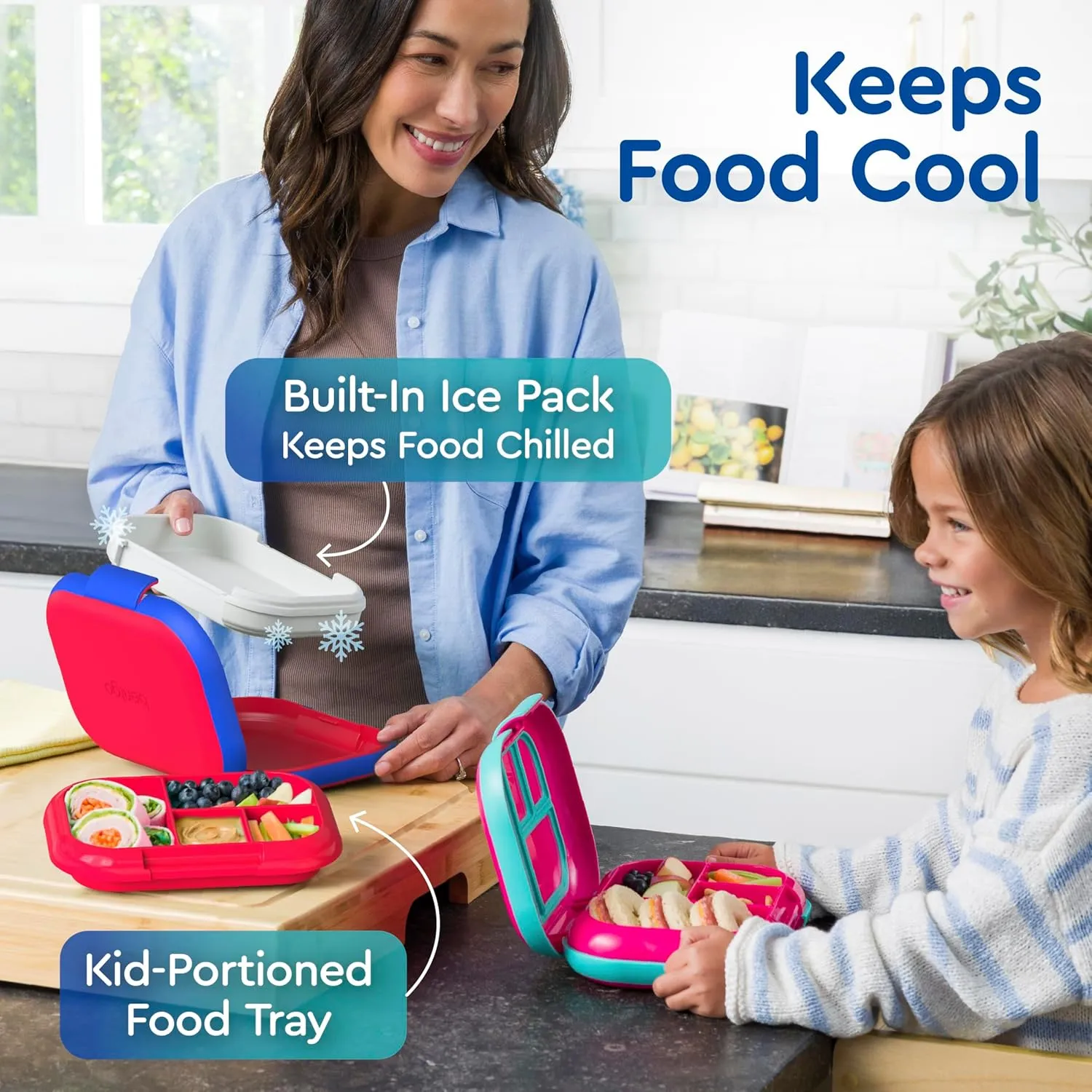 Kids Leak-Proof Lunch Box - Red/Royal - Image 2