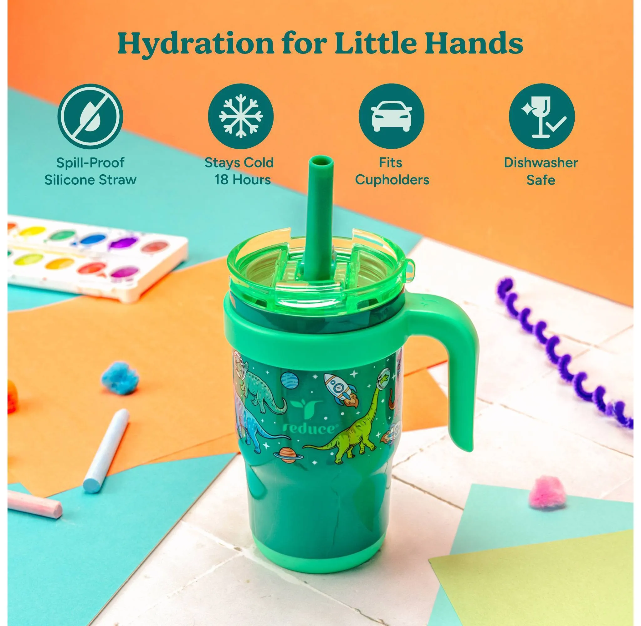 Kids Leakproof Vacuum Insulated Tumbler - Scuba Turtles - Image 3