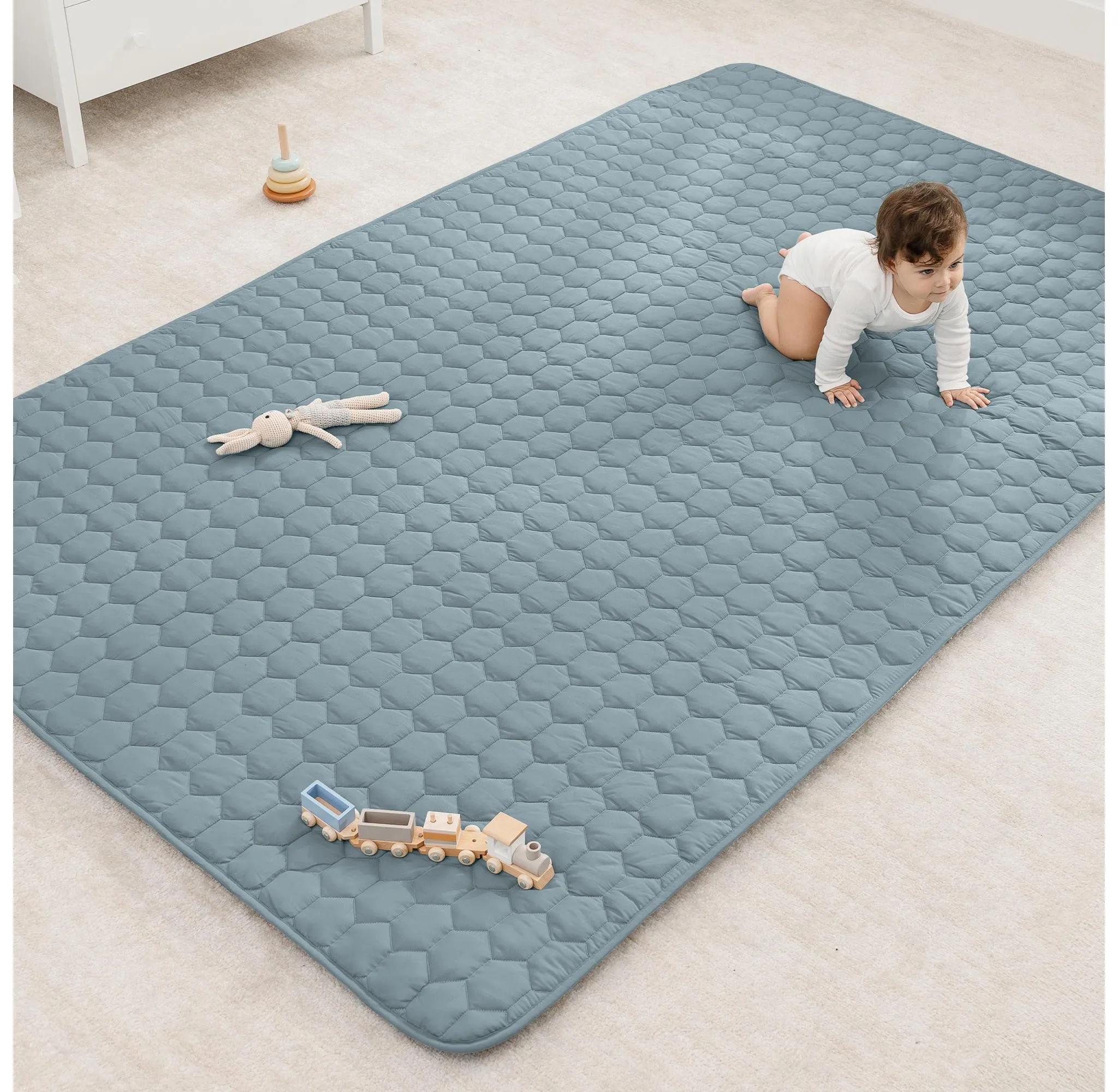 Kids Play Mat - Pacific Blue - Rectangle - Image 4