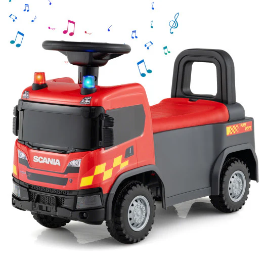 Kids Ride on Push Car Licensed SCANIA Truck Toy With Steering Wheel and Music-Red - Image 3