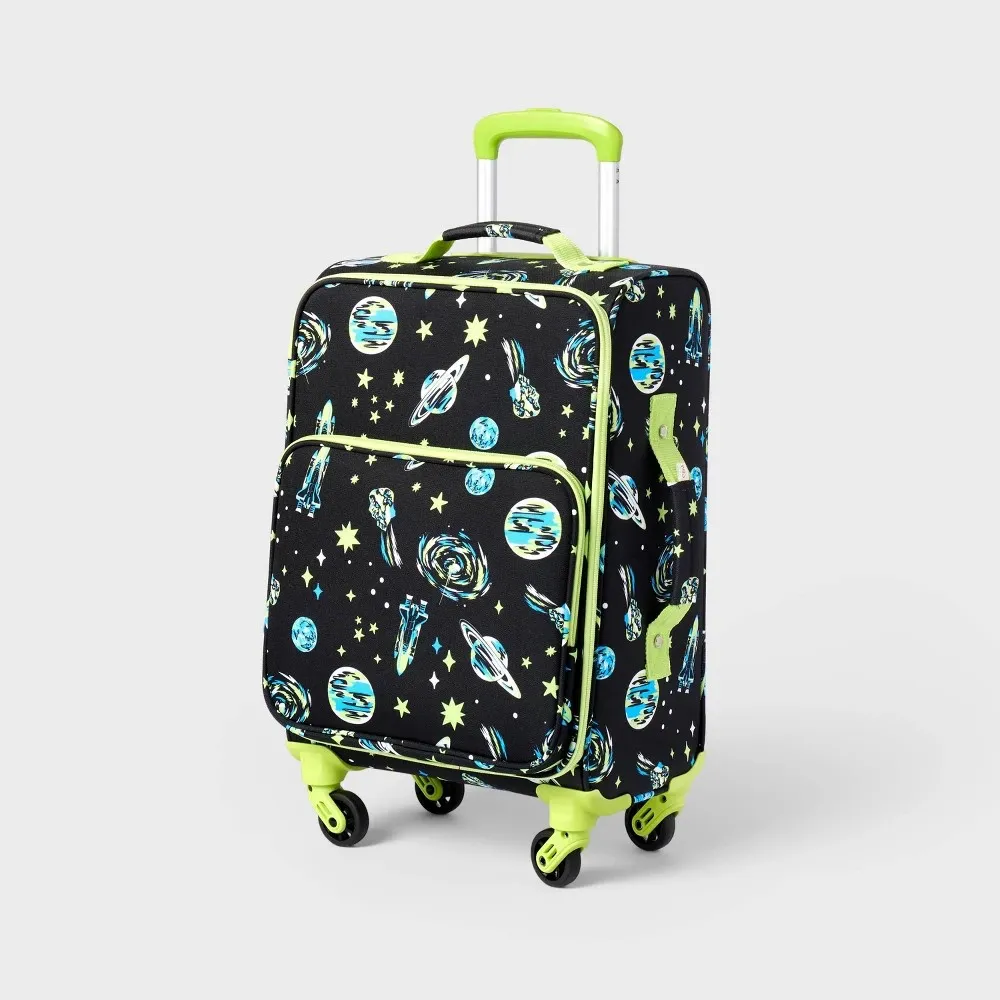 Kids' Softside Carry-On Spinner Suitcase - Black - Image 5