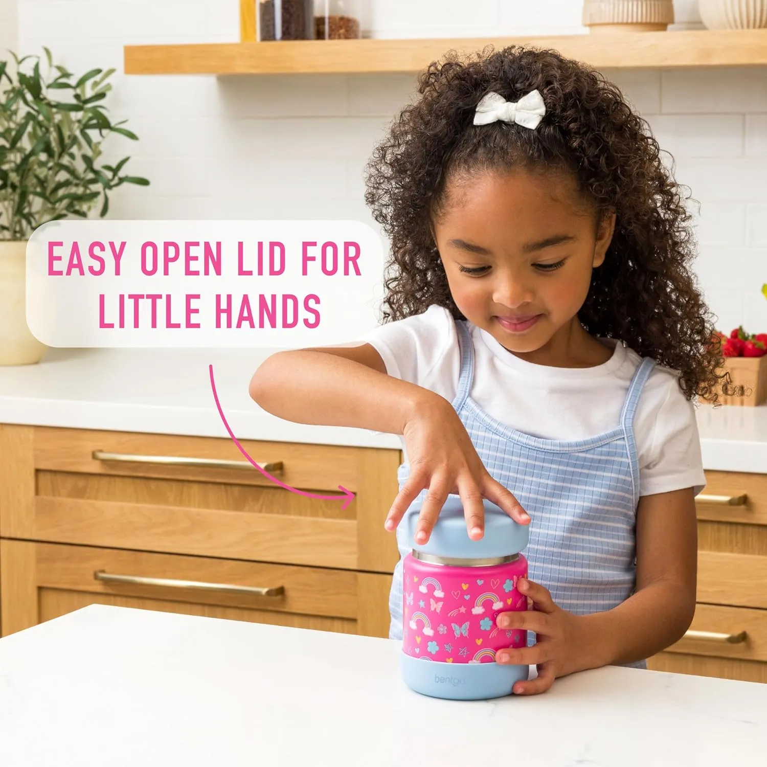 Kids' Stainless Steel Insulated Food Jar - Rainbows & Butterflies - Image 4