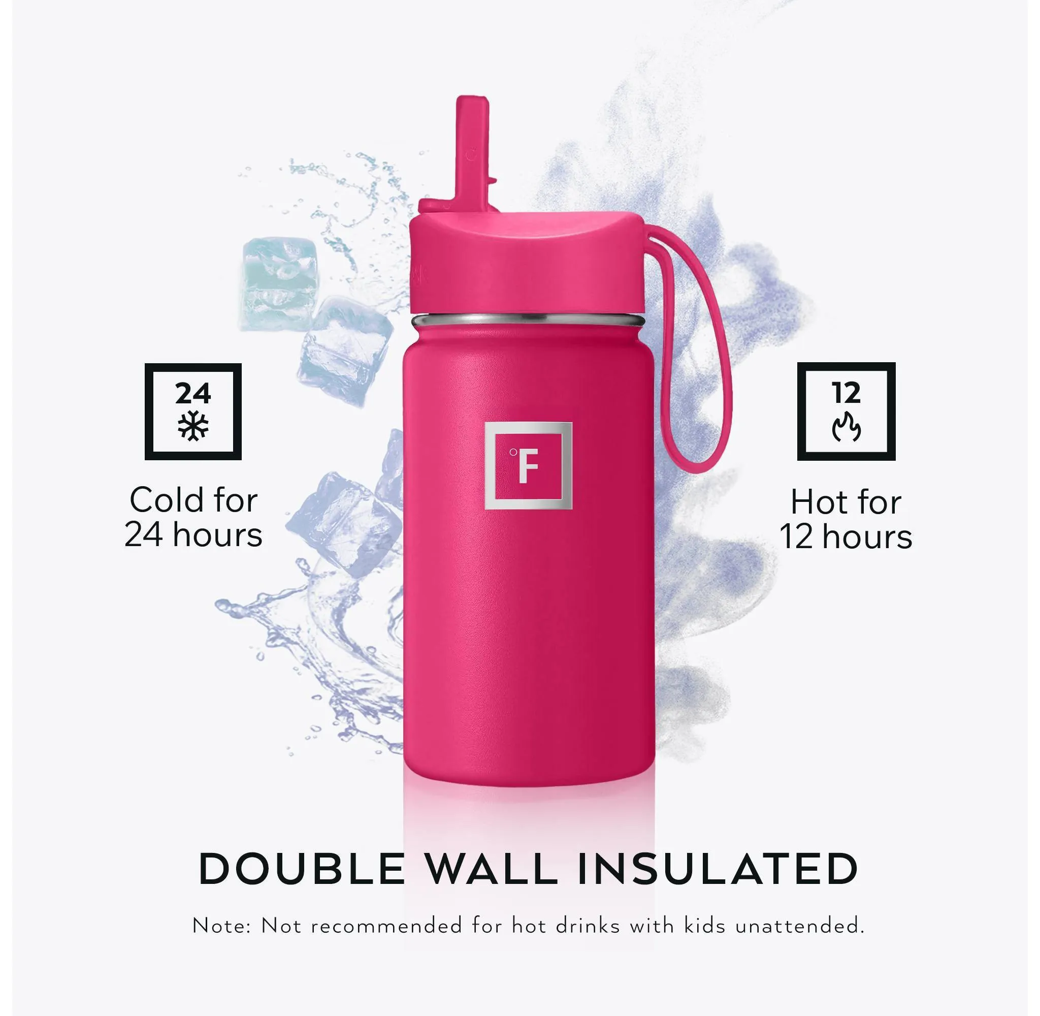 Kids' Stainless Steel Water Bottle - Rad Raspberry - Image 3