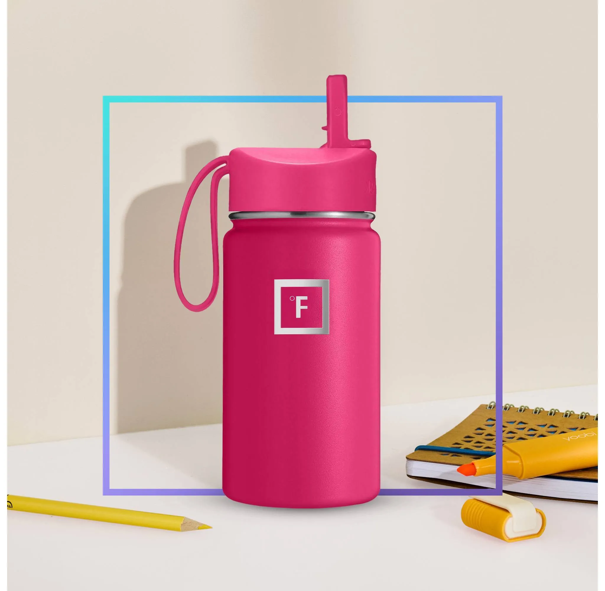 Kids' Stainless Steel Water Bottle - Rad Raspberry - Image 5