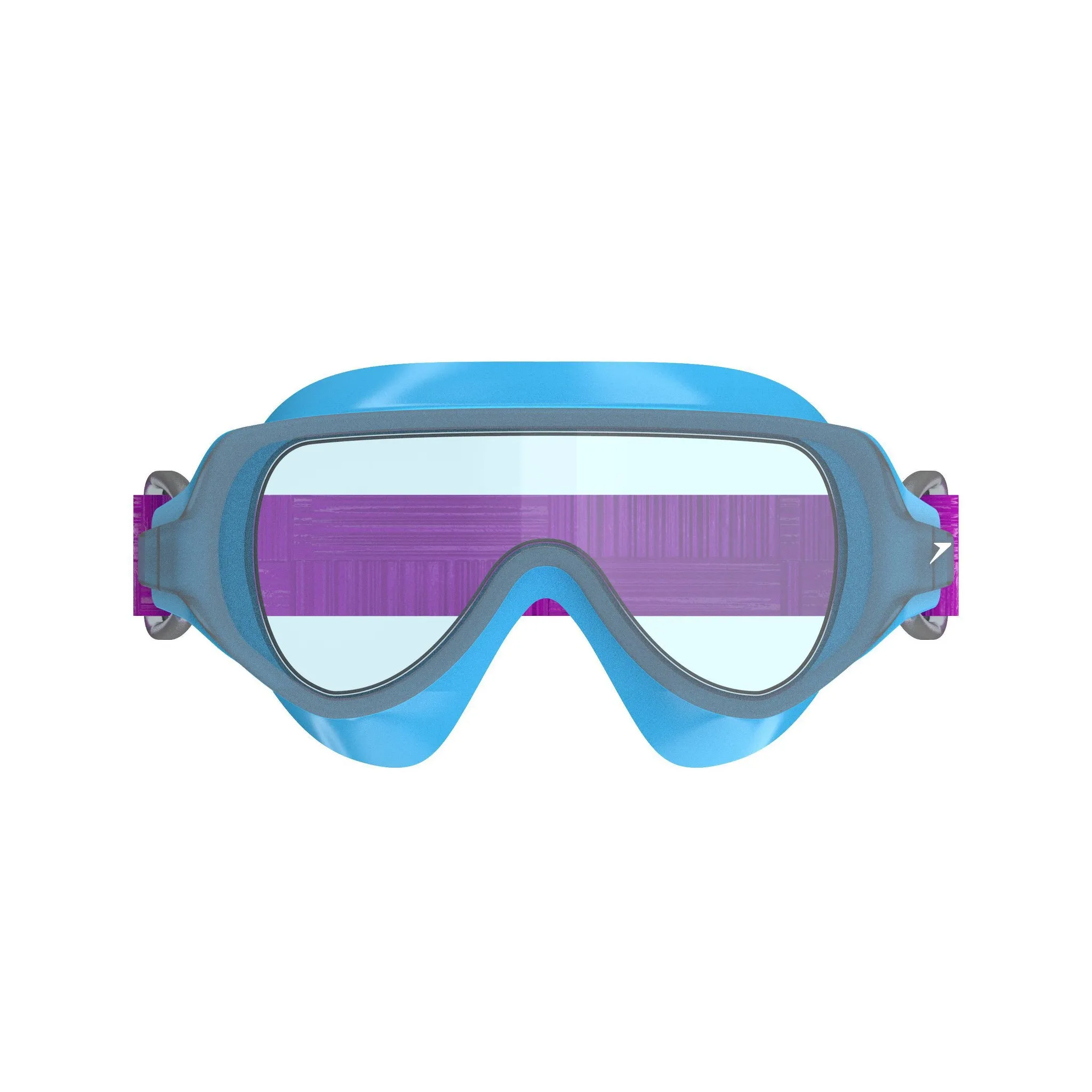 Kids' Swim Mask with Fabric Strap - Blue/Purple - Image 2