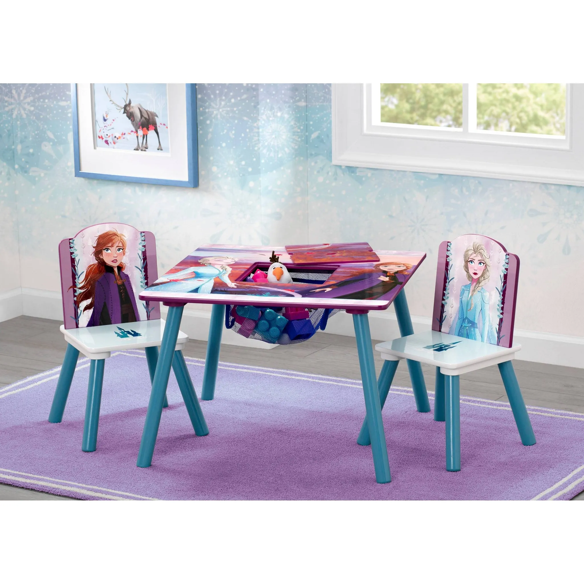Kids' Table and Chair Set with Storage - Frozen II - Image 2