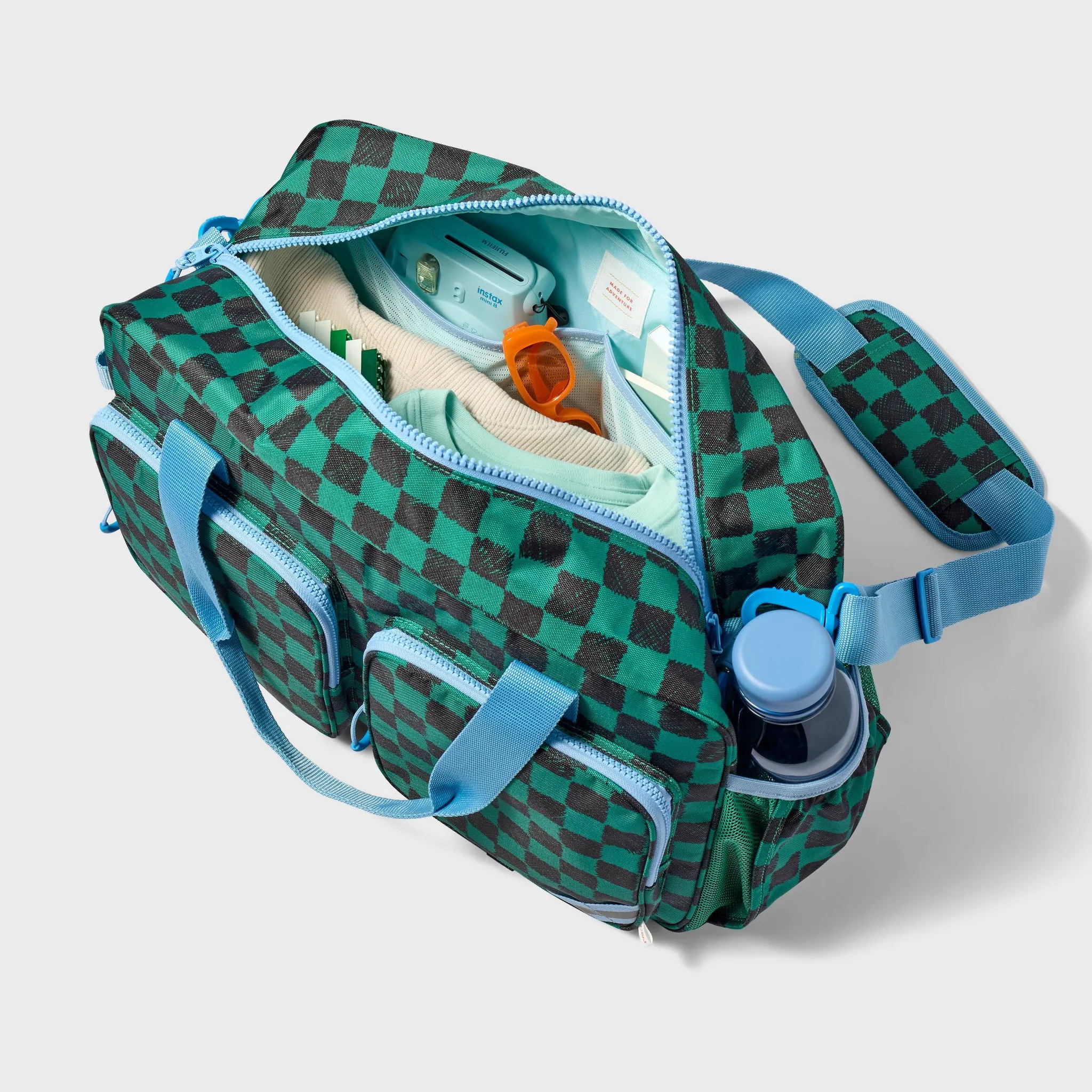 Kids' Weekender Duffel Bag - Green Checkered - Image 2