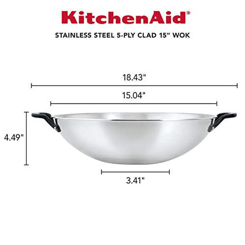 KitchenAid 5-Ply Clad 15-Inch Stainless Steel Induction Wok - Image 4