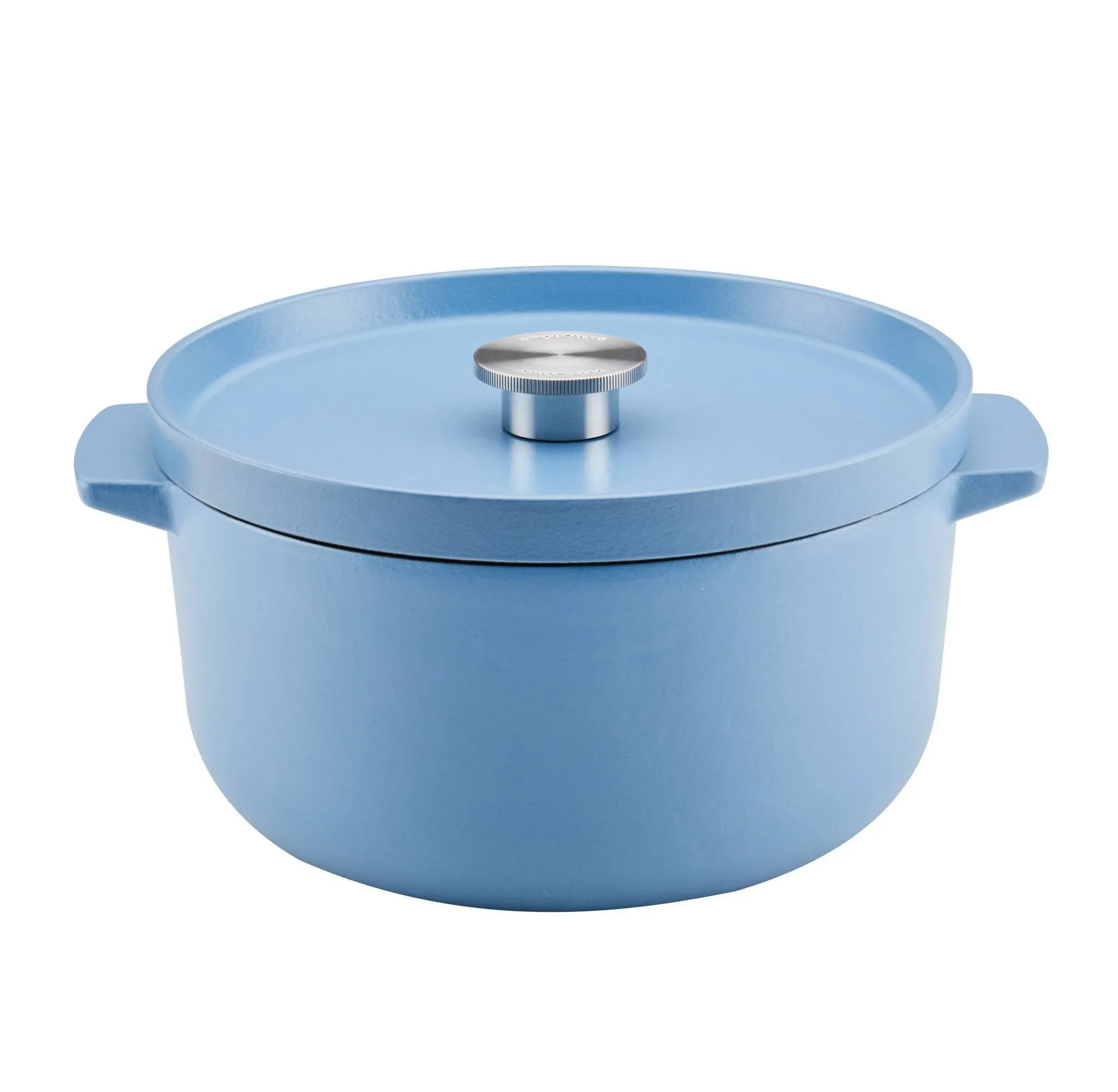 KitchenAid Cast Iron Enamel Blue Velvet 6 Qt. Covered Dutch Oven - Image 2