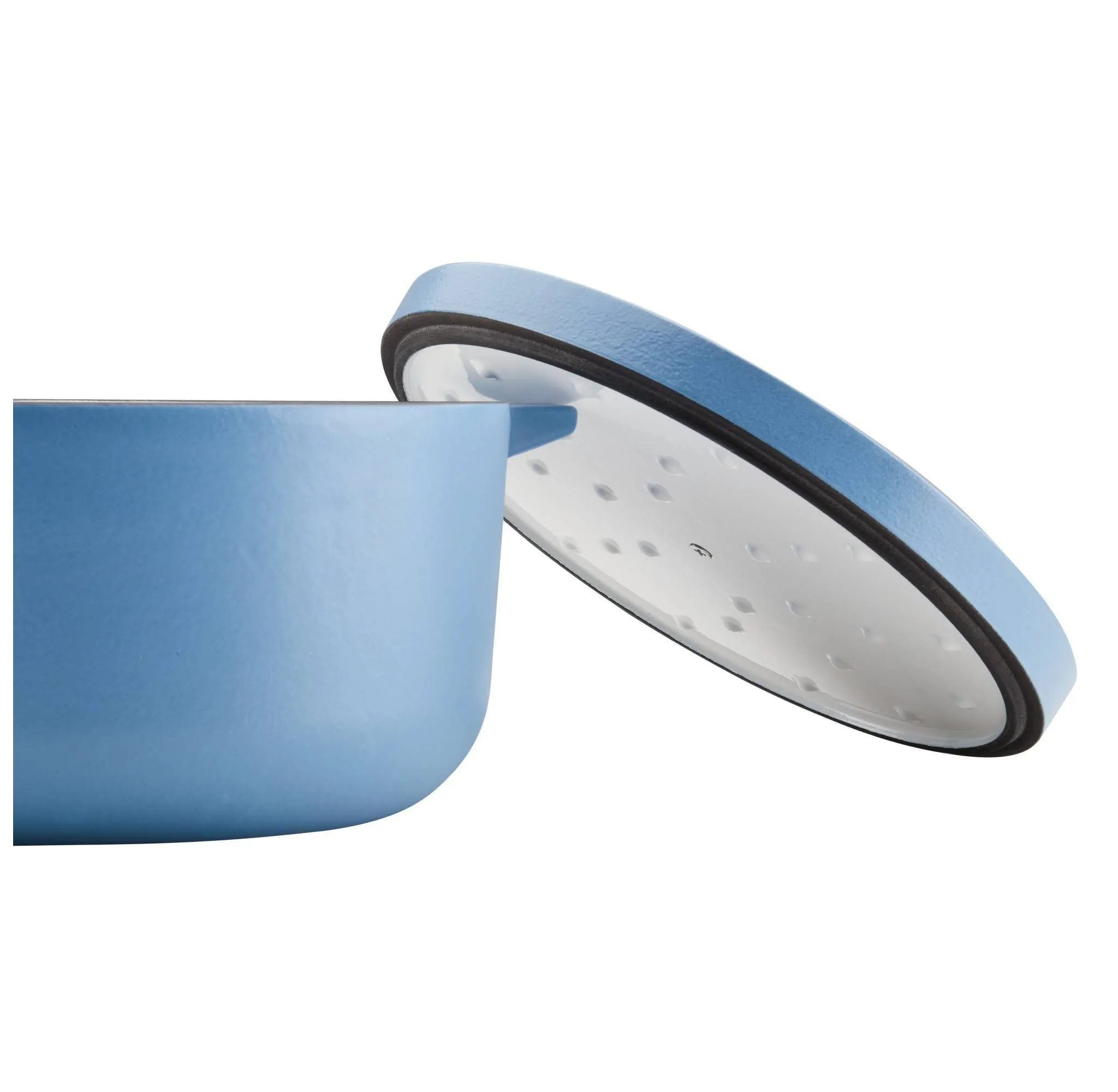 KitchenAid Cast Iron Enamel Blue Velvet 6 Qt. Covered Dutch Oven - Image 9