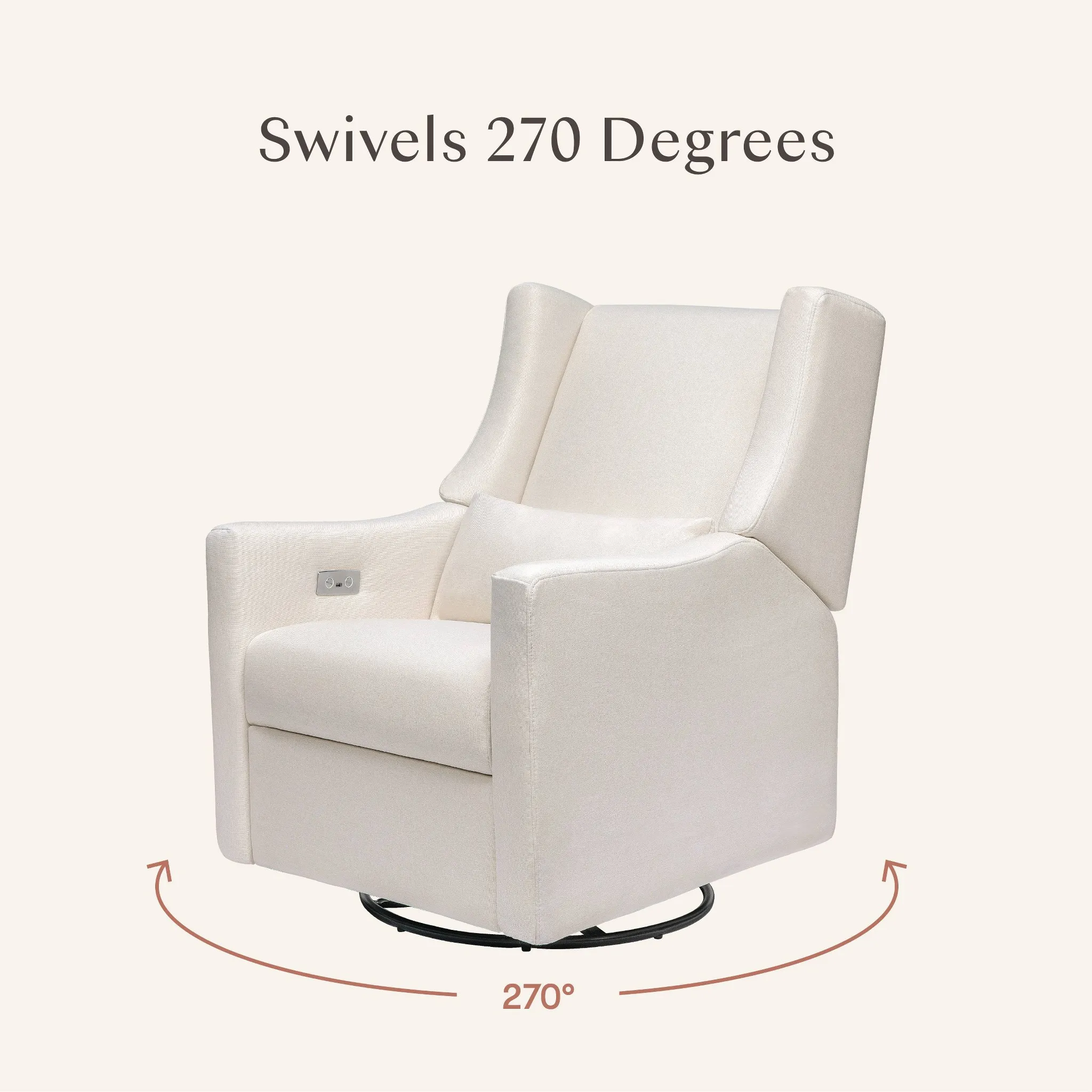 Kiwi Electronic Recliner and Swivel Glider with USB port - Performance Cream Eco-Weave - Image 10