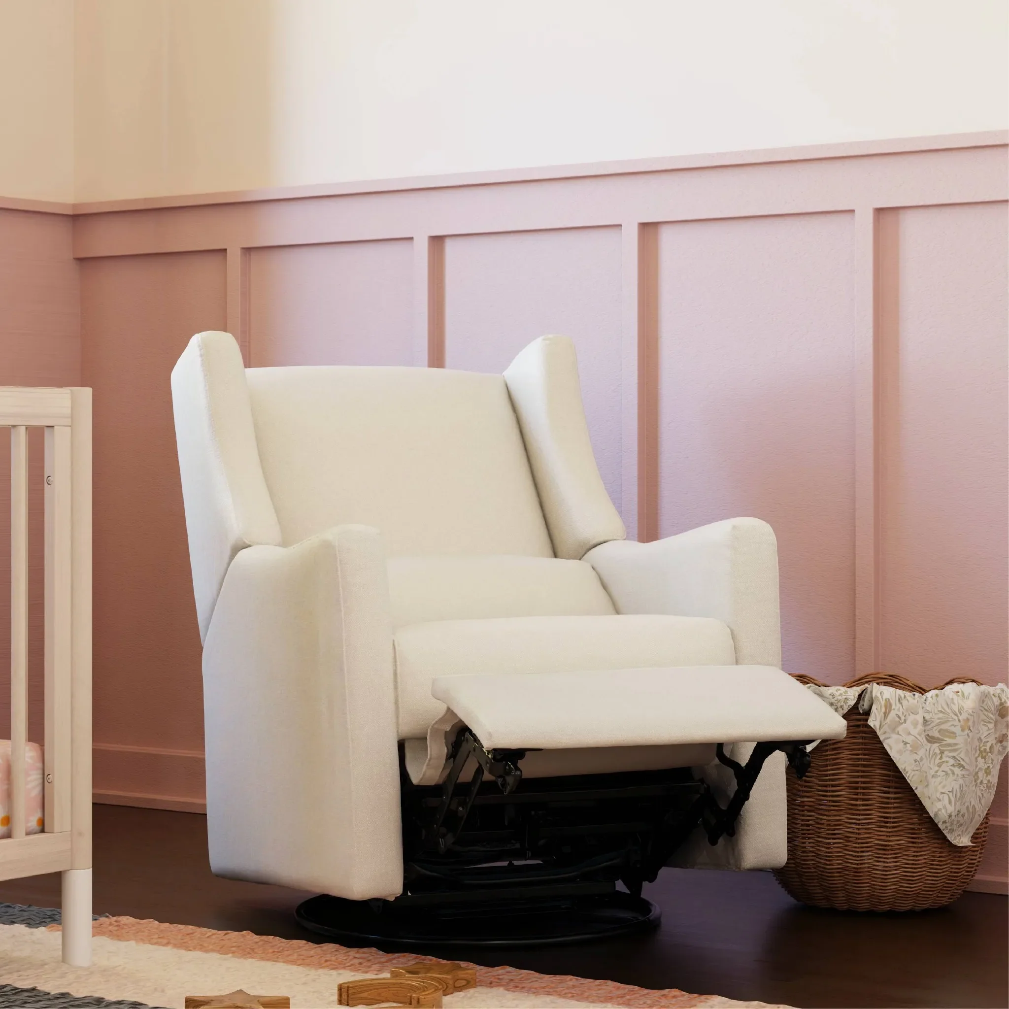 Kiwi Electronic Recliner and Swivel Glider with USB port - Performance Cream Eco-Weave - Image 5