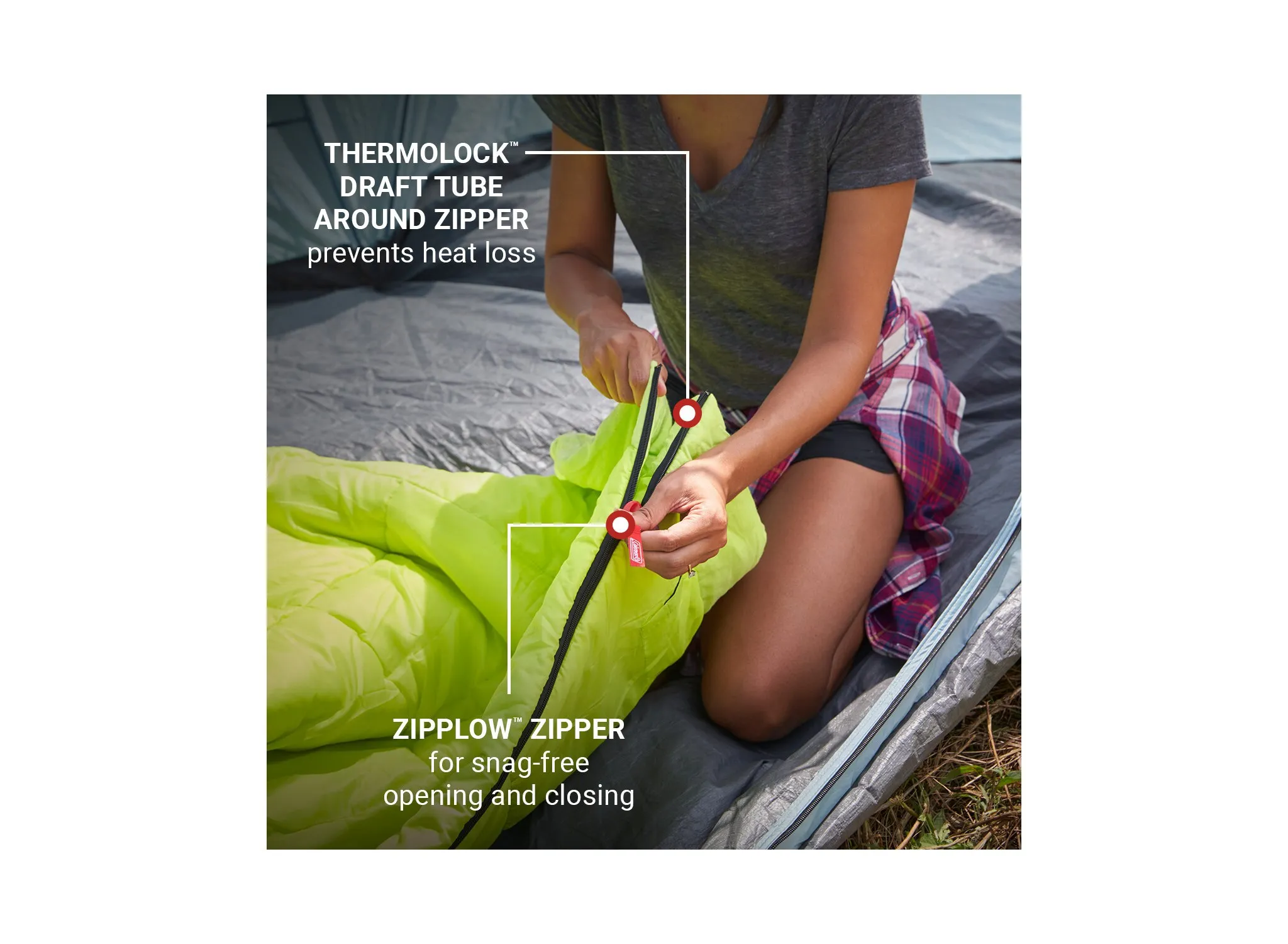 Kompact 30°F Rectangle Sleeping Bag - Yellow - Image 2