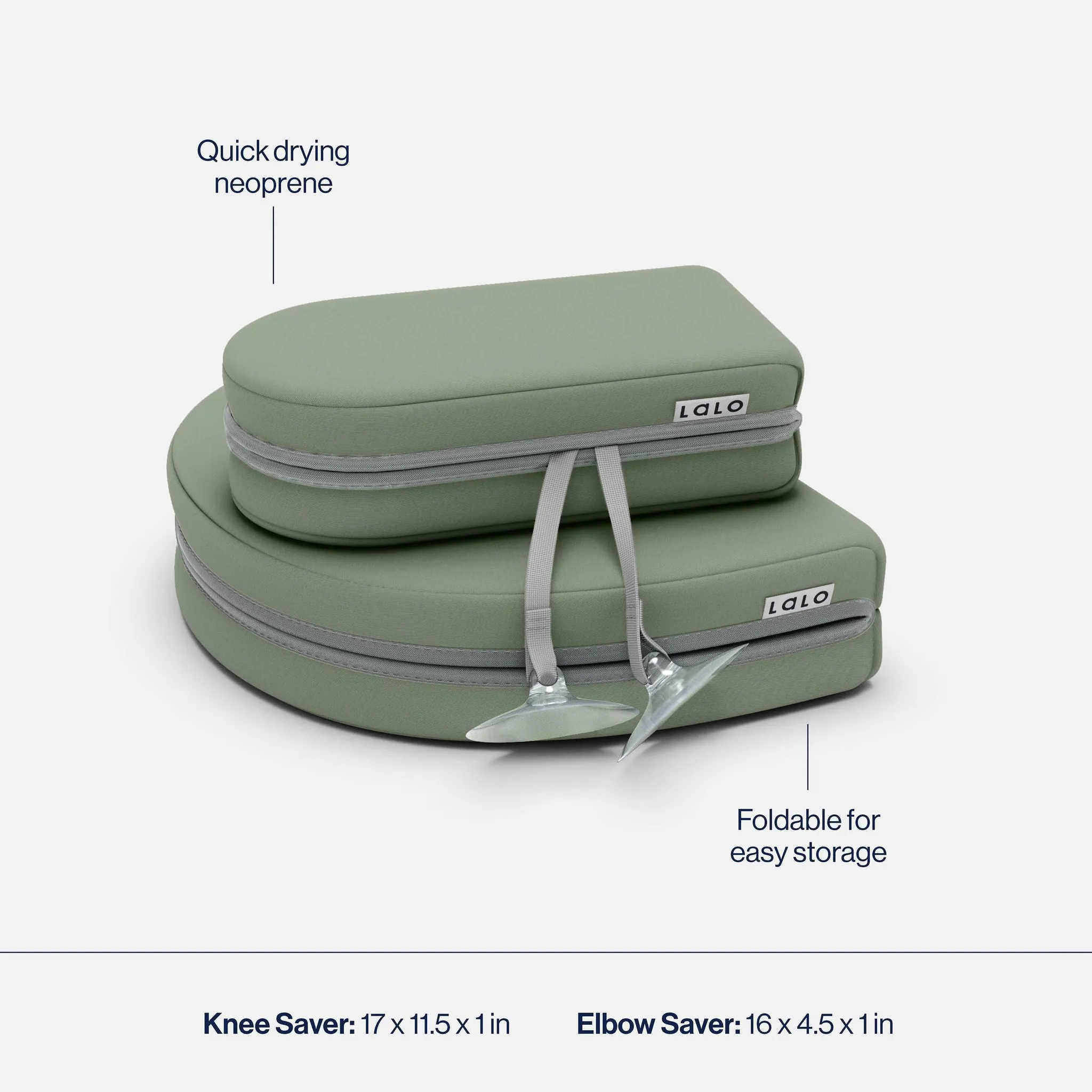 Lalo Baby Bath Knee and Elbow Saver Set - Sage Green - Image 2