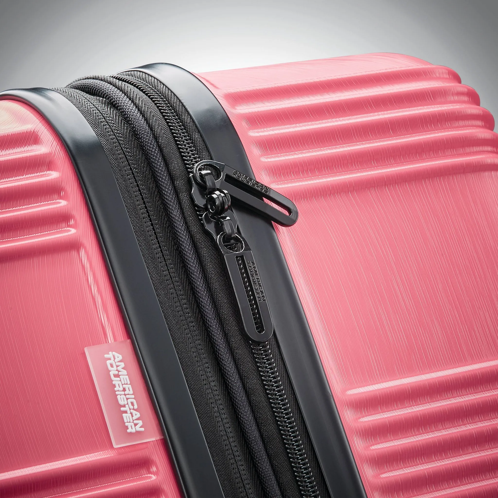 Large Hardside Checked Spinner Suitcase - Flamingo Pink - Image 9