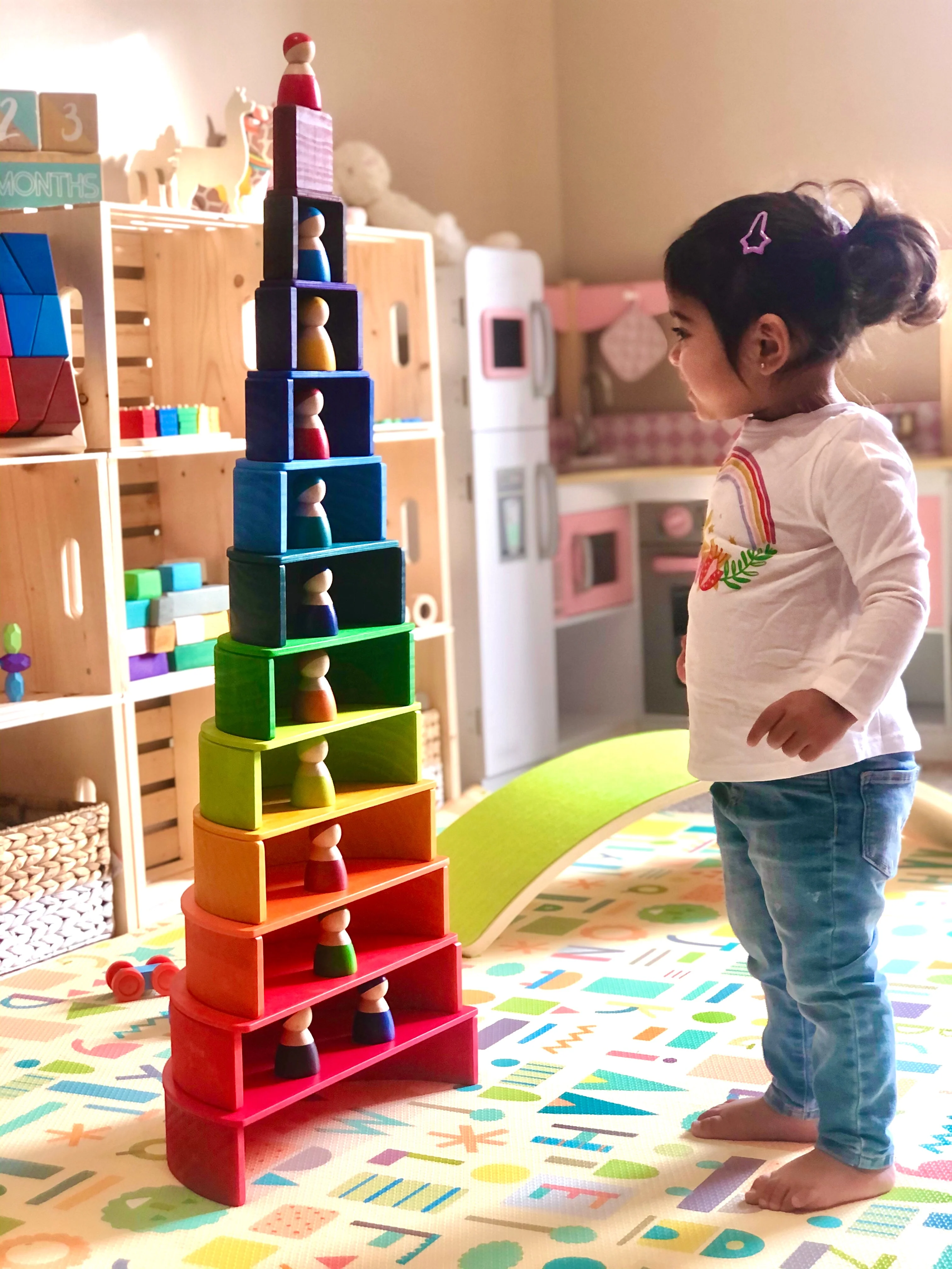 Large Rainbow Stacker Bundle - Rainbow Stacking Toy - Image 17