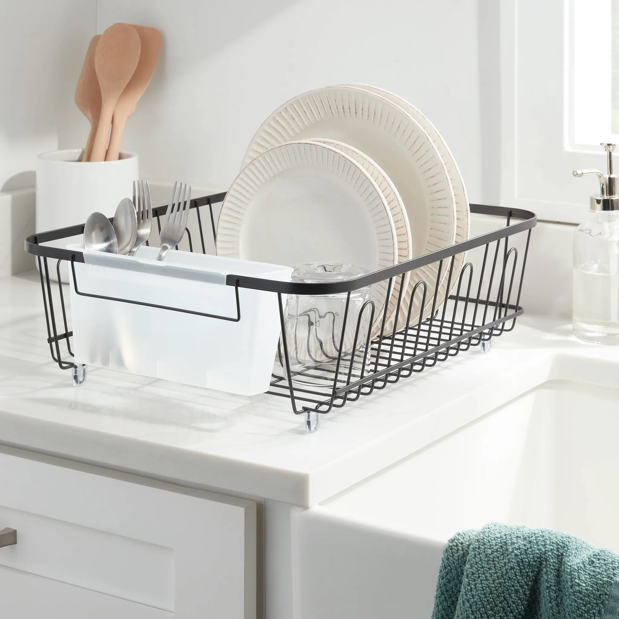 Large Steel Dish Drainer - Black - Image 4