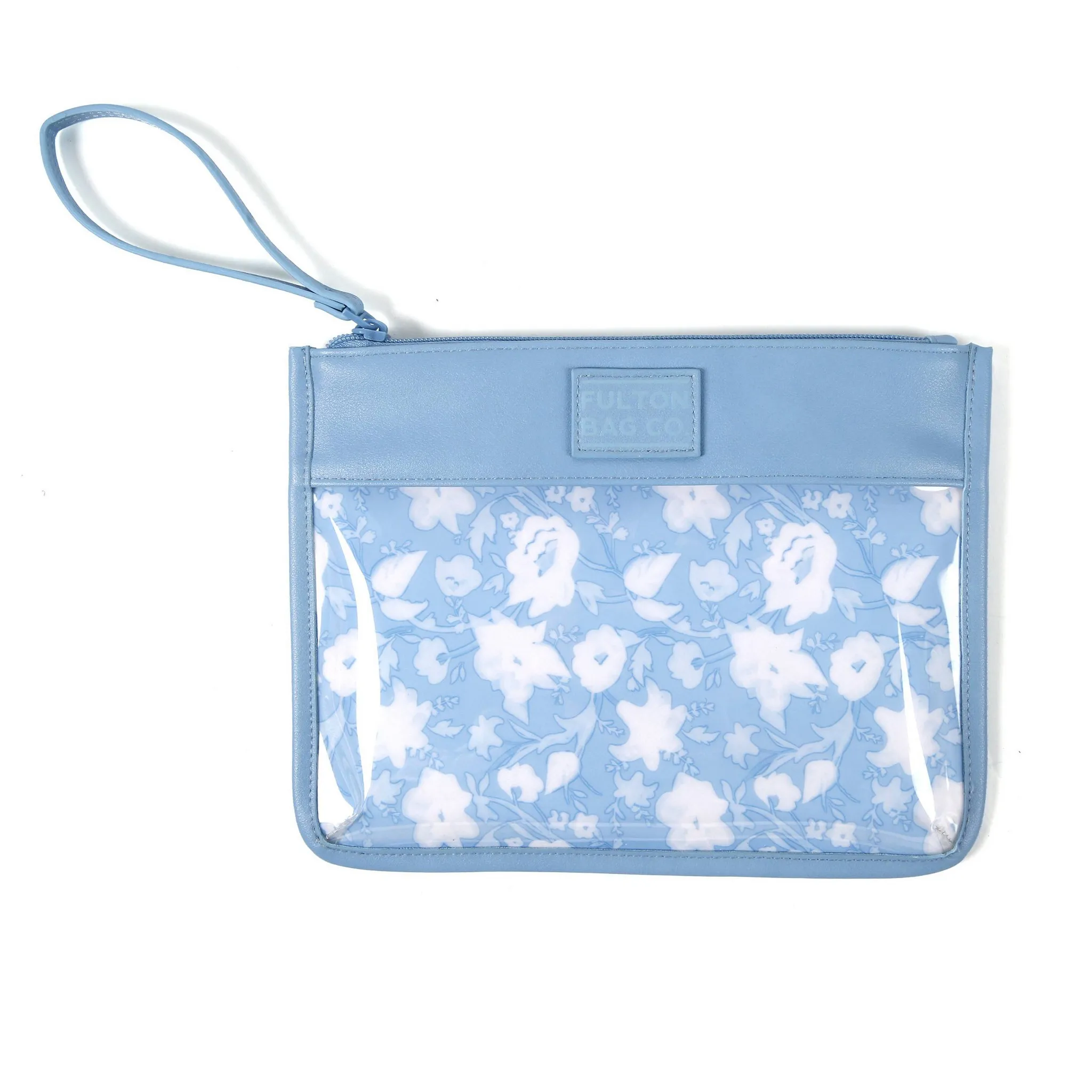Leatherette Snack Pouch Sack 2pk - Powder Blue Floral - Image 2