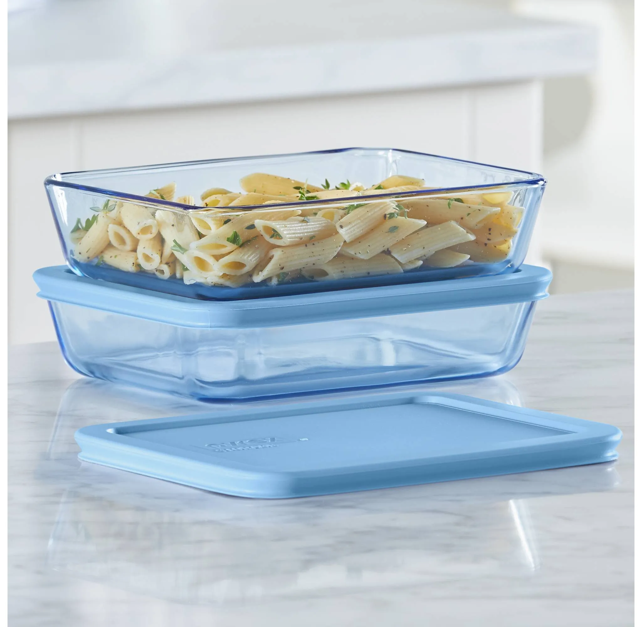 Lidded Rectangle Storage Set - Blue - Image 2