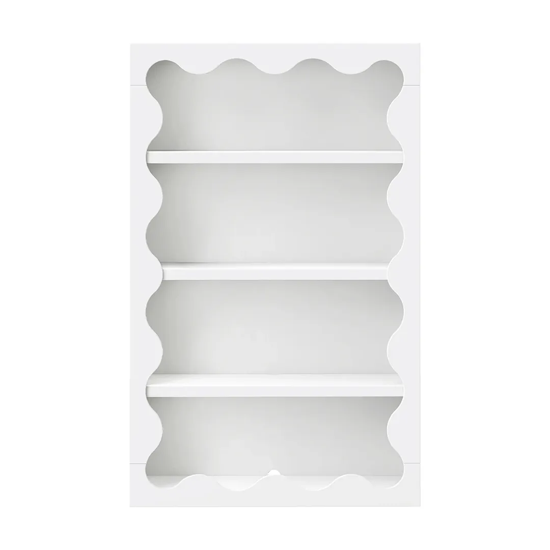 Lido Wave Bookcase - White