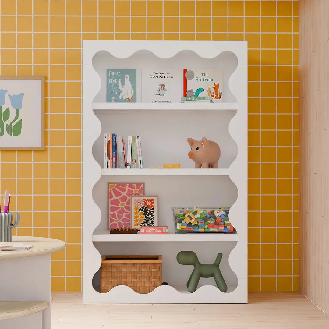 Lido Wave Bookcase - White - Image 4