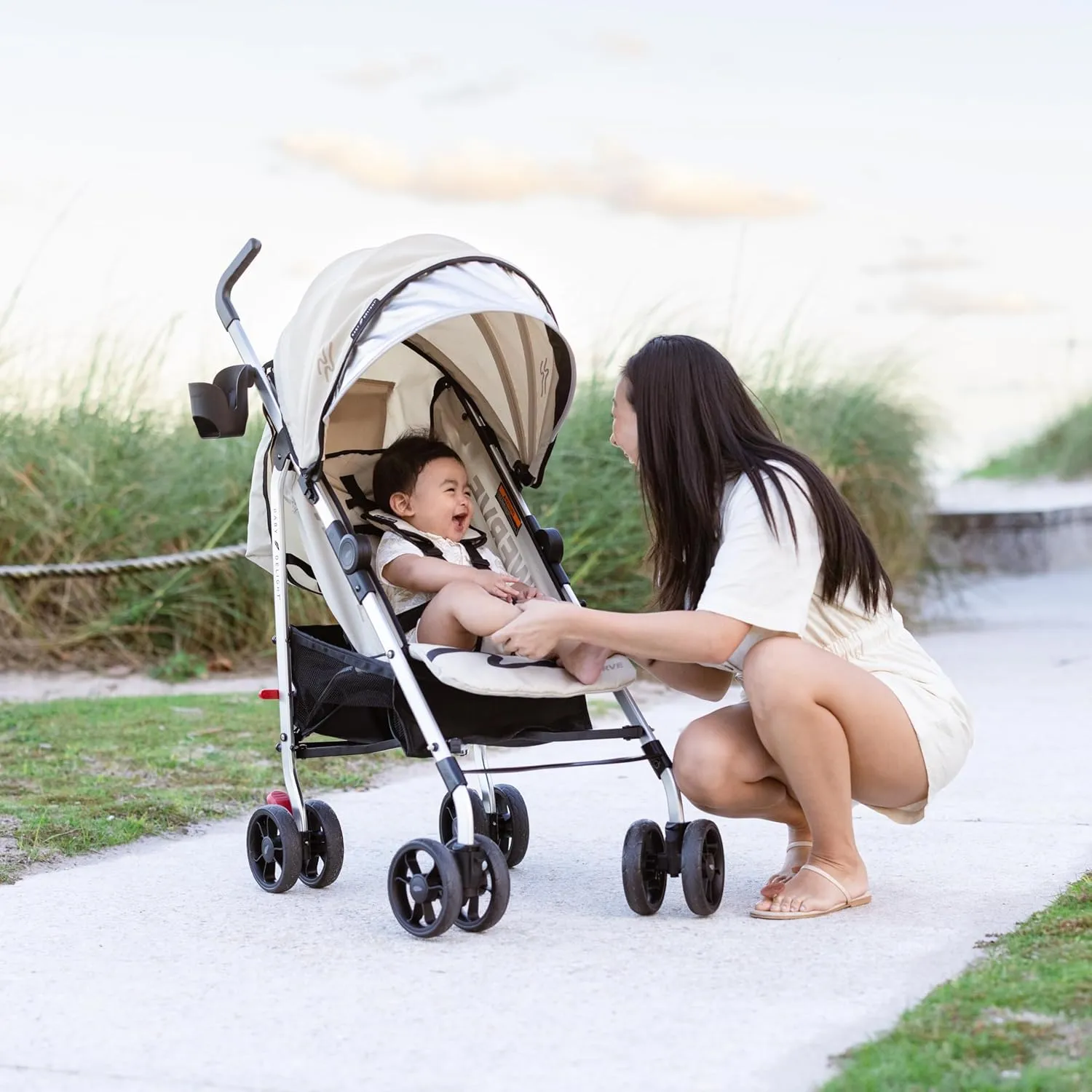Lightweight Baby Stroller - Tan - Image 2
