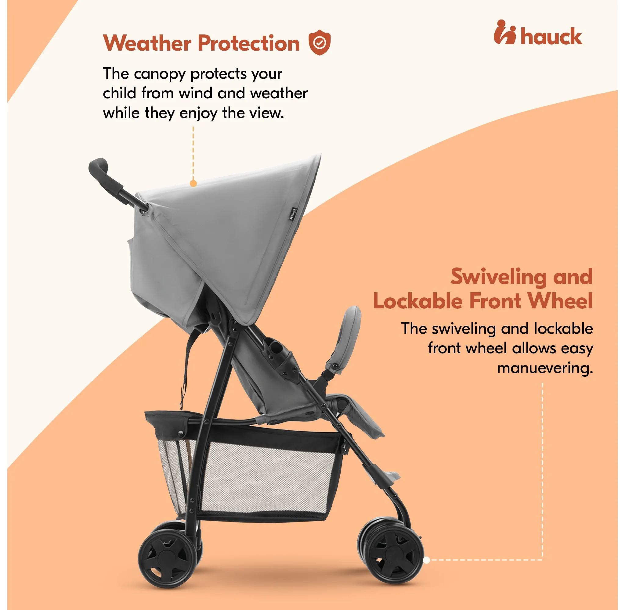 Lightweight Compact Foldable Baby Stroller - Grey - Image 4